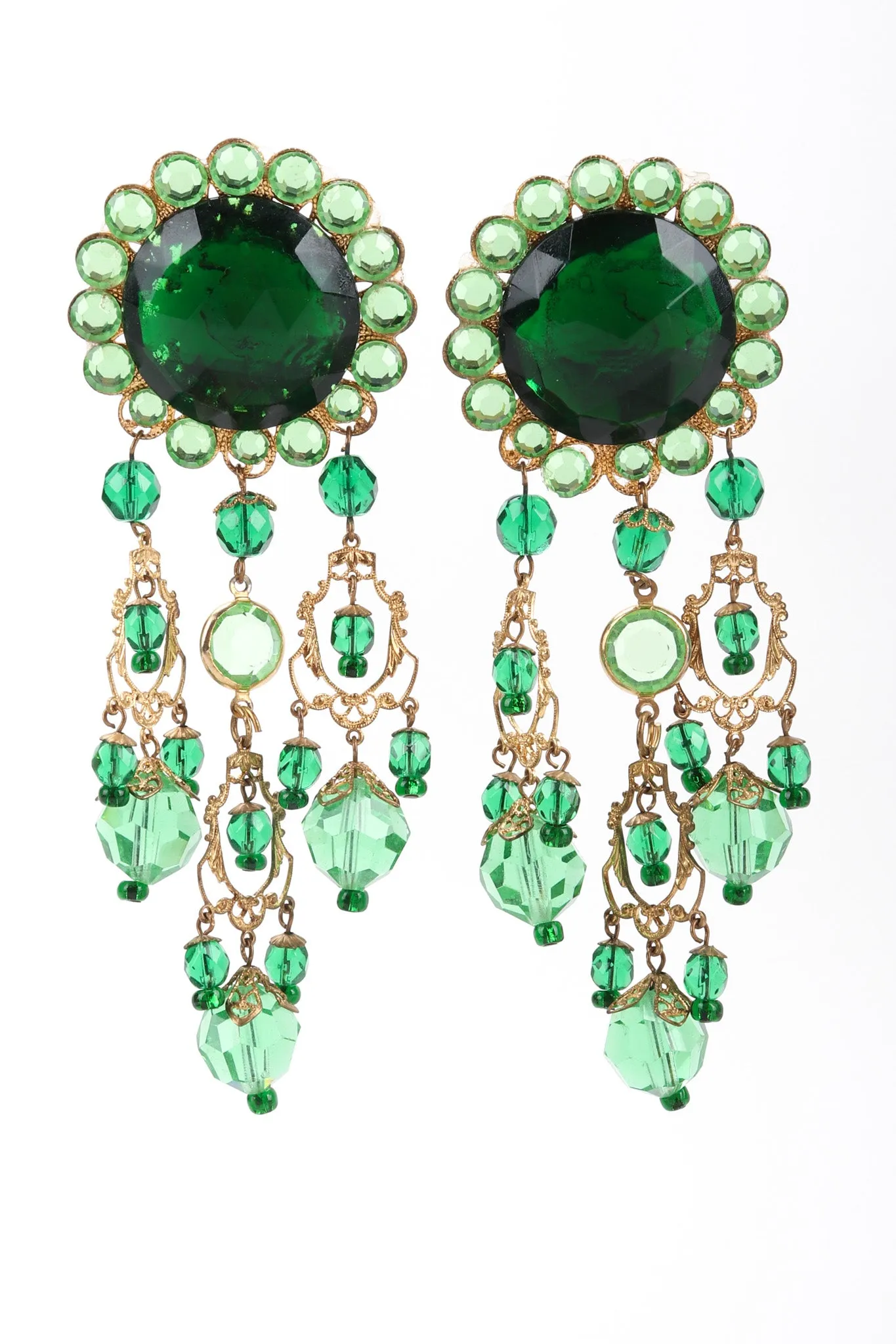 Green Envy Crystal Chandelier Earrings