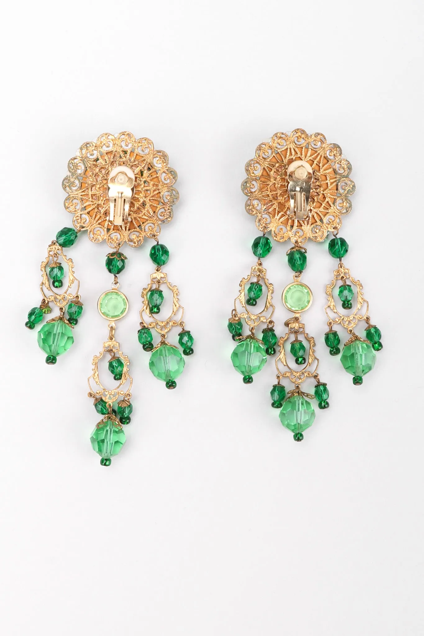 Green Envy Crystal Chandelier Earrings