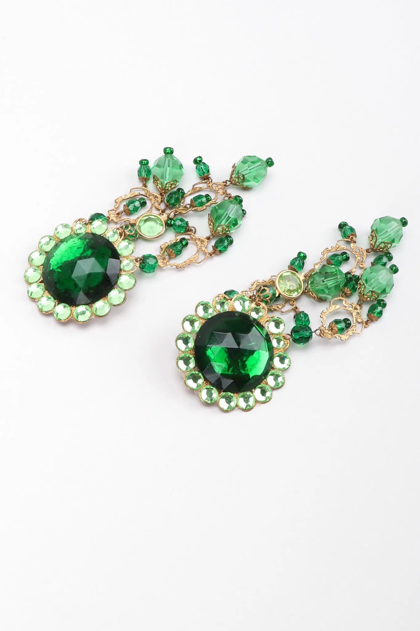 Green Envy Crystal Chandelier Earrings