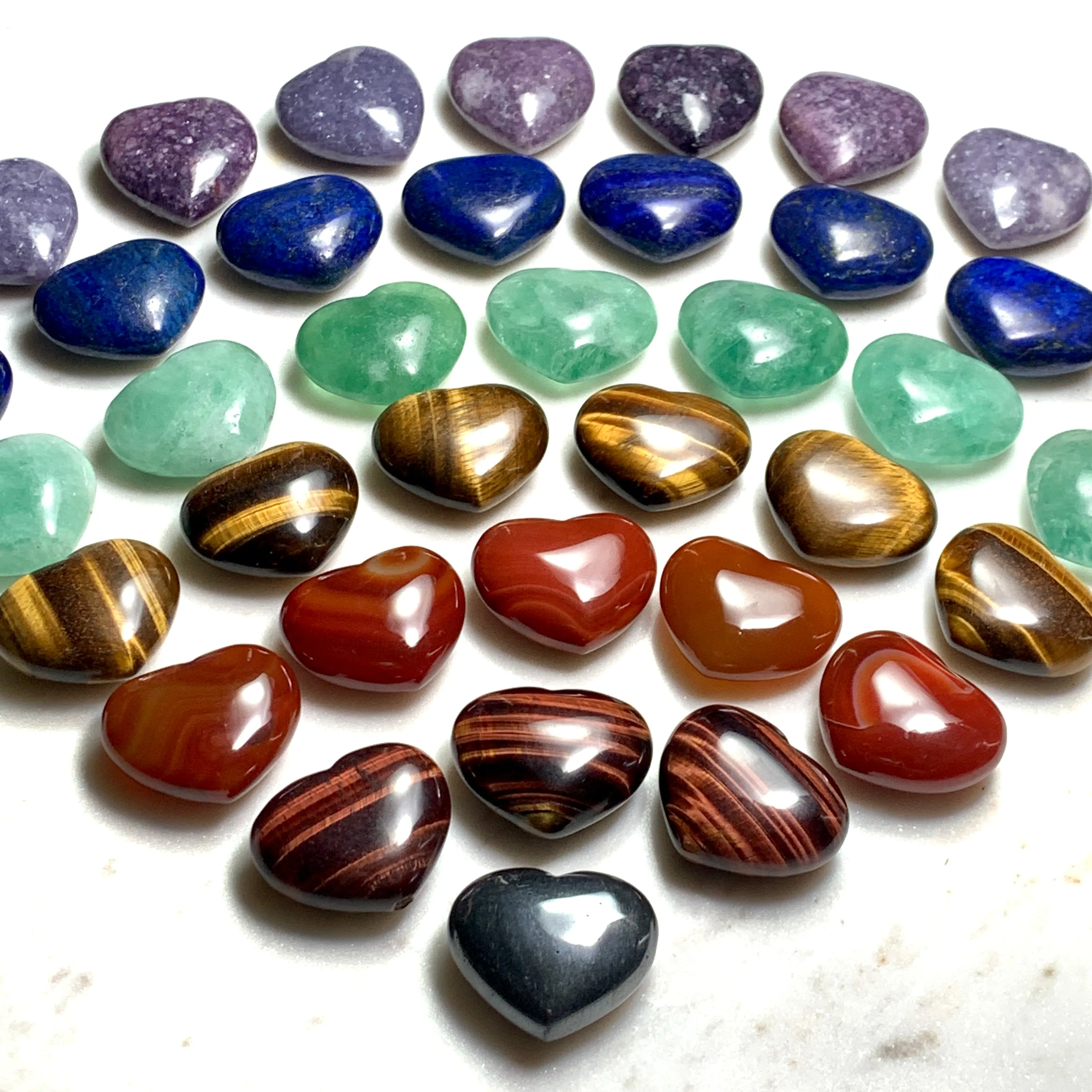 Green Fluorite Heart Palm Stone