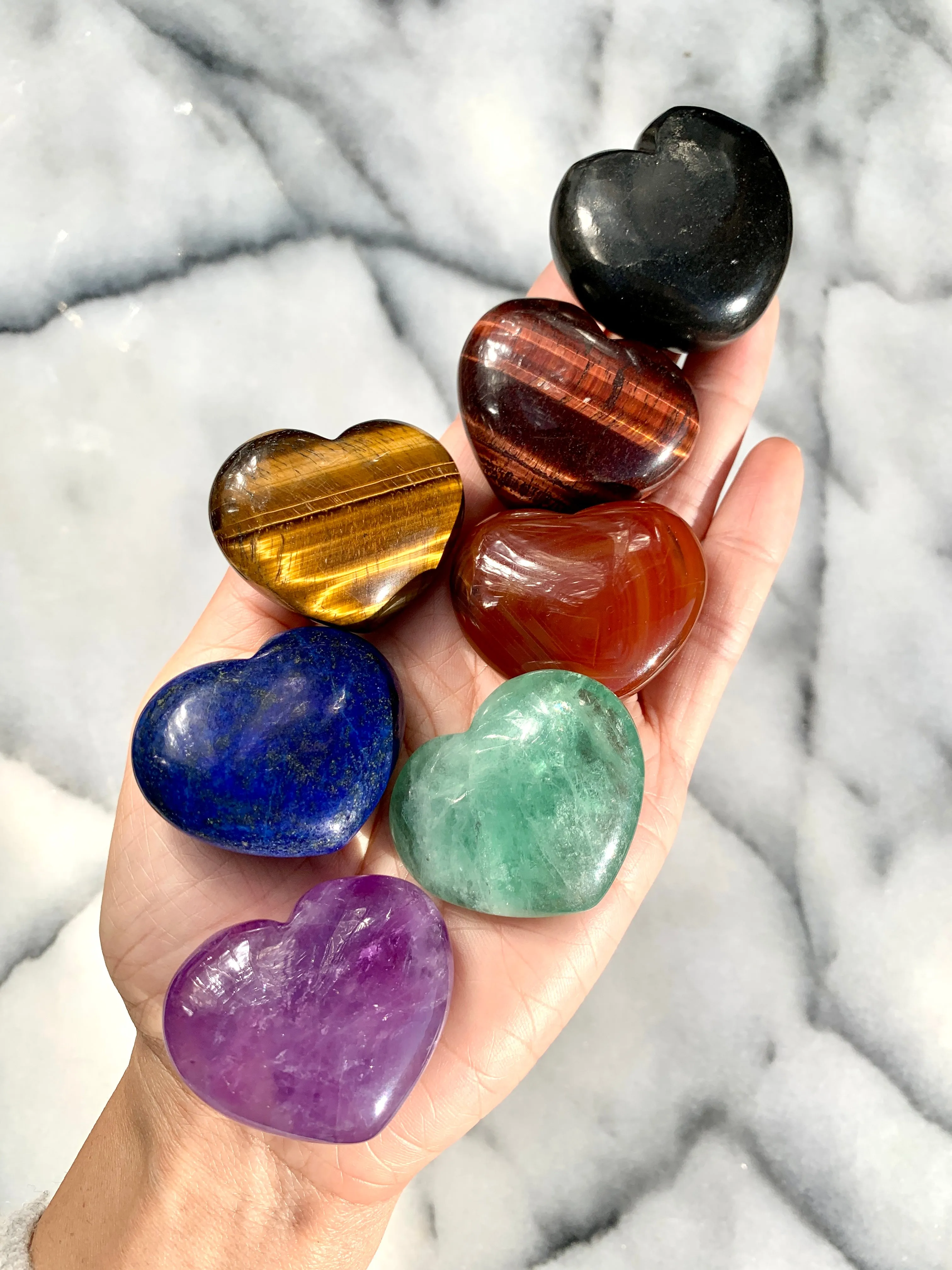 Green Fluorite Heart Palm Stone