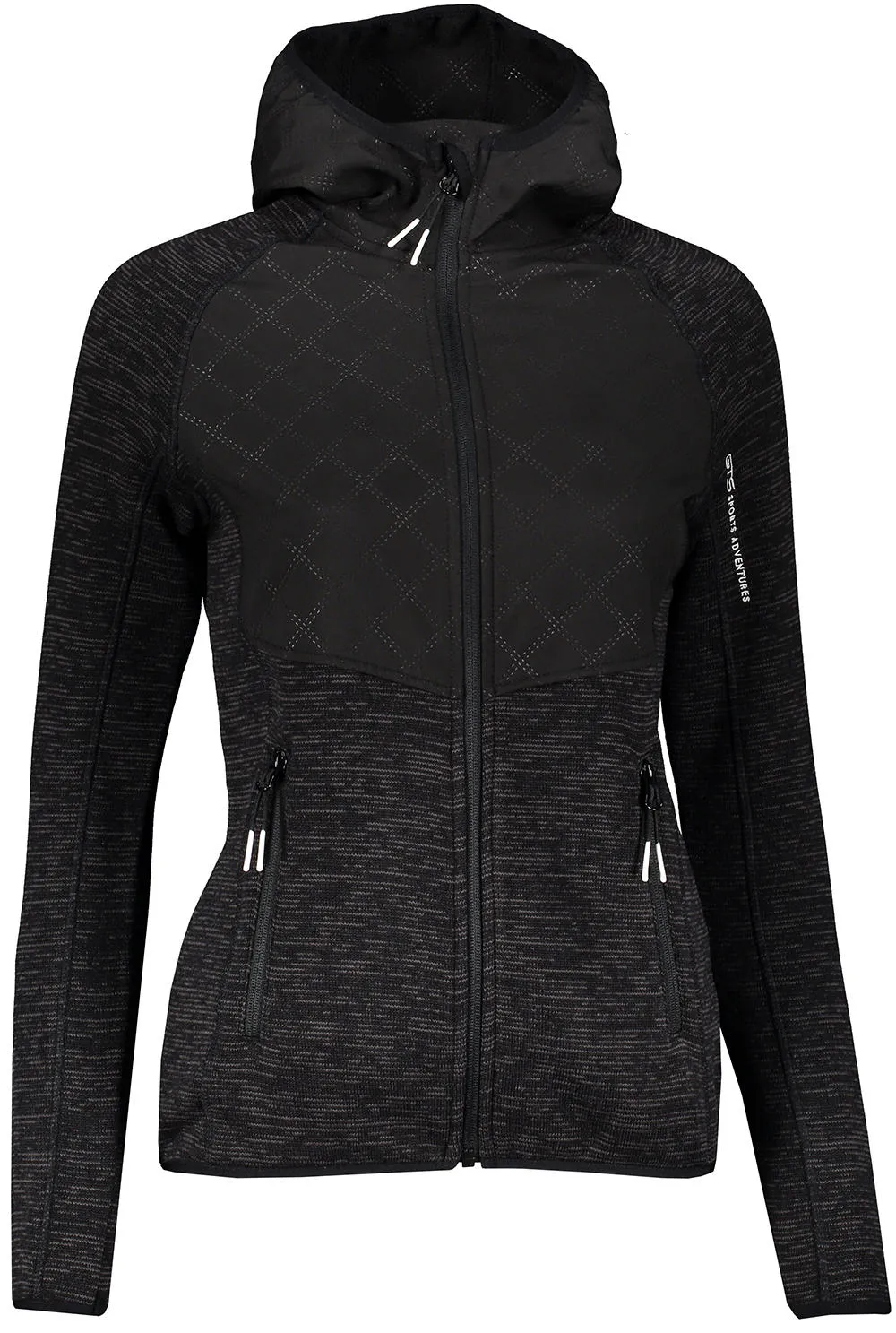 GTS Chaqueta Embossed Knit Mix  Mujer Negro