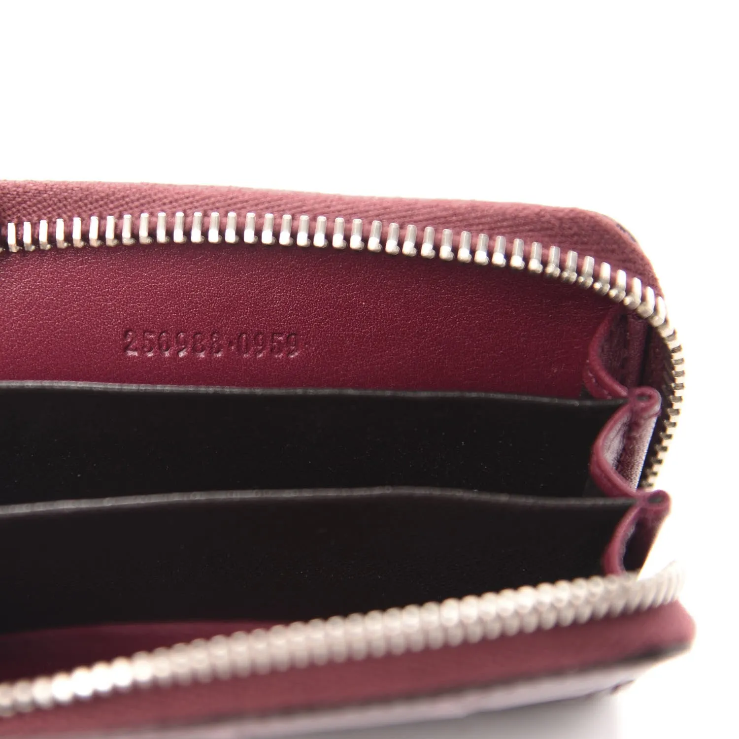 Gucci Crocodile Zip Around Card Case in Cherry Red