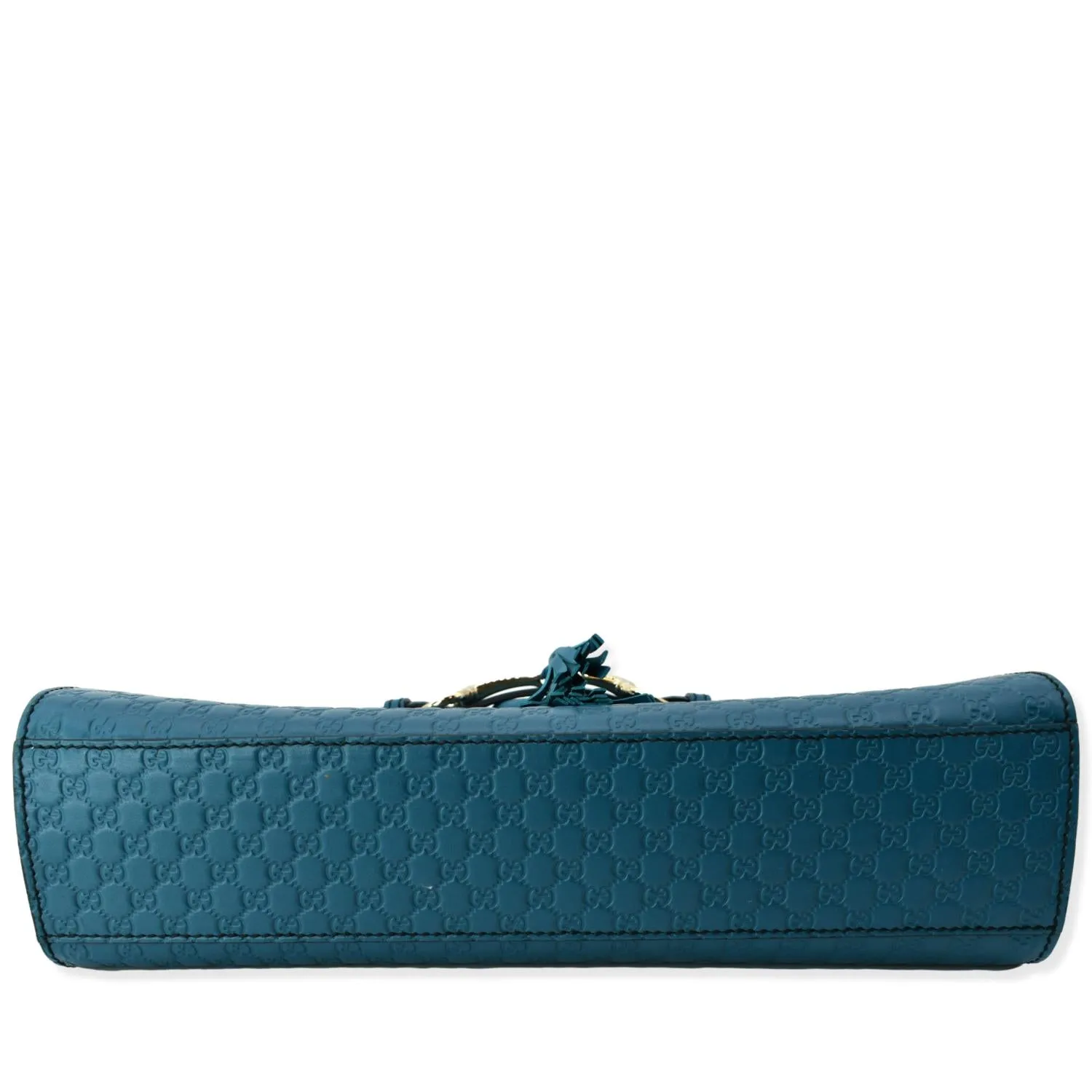 GUCCI Emily Medium GG Guccissima Leather Chain Shoulder Bag Teal