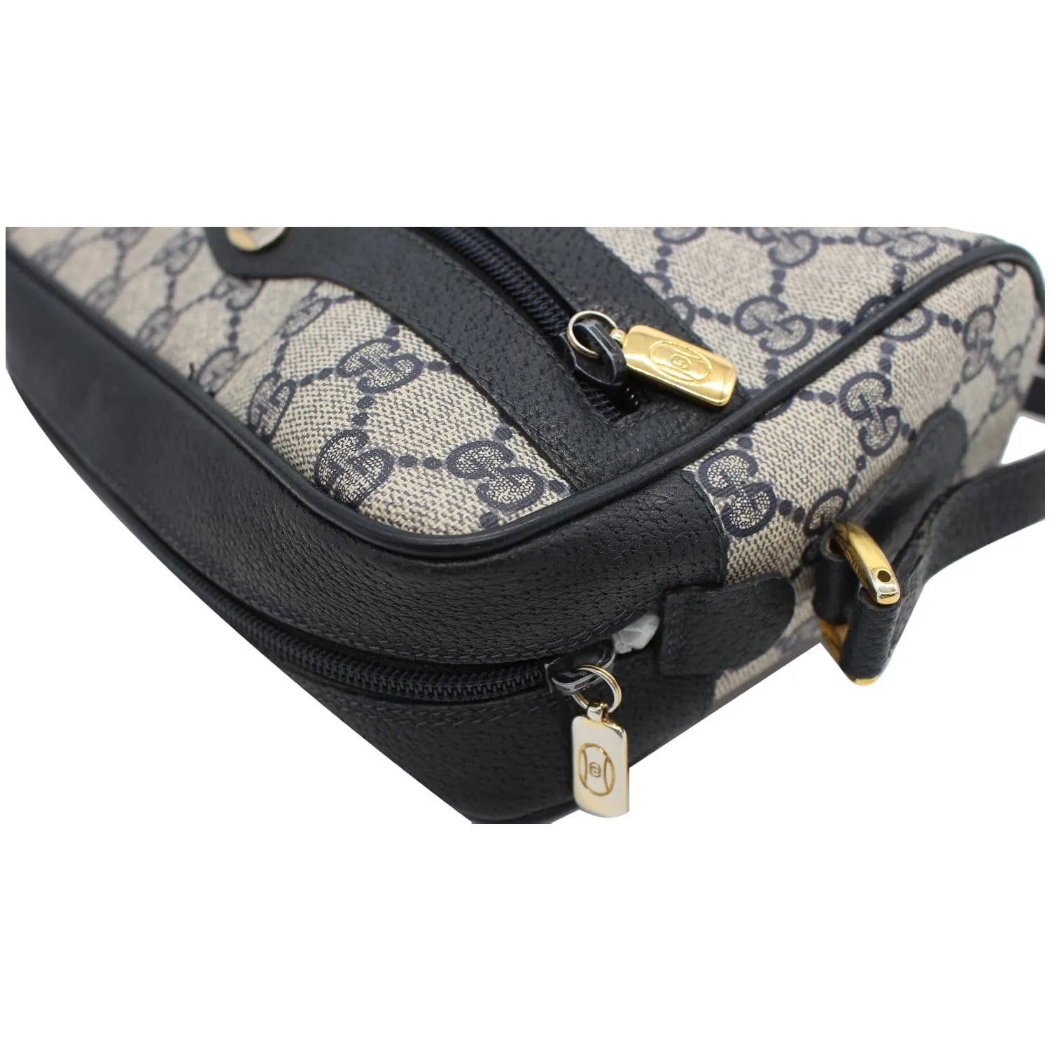 GUCCI Ophidia Vintage Supreme Canvas Shoulder Bag Black