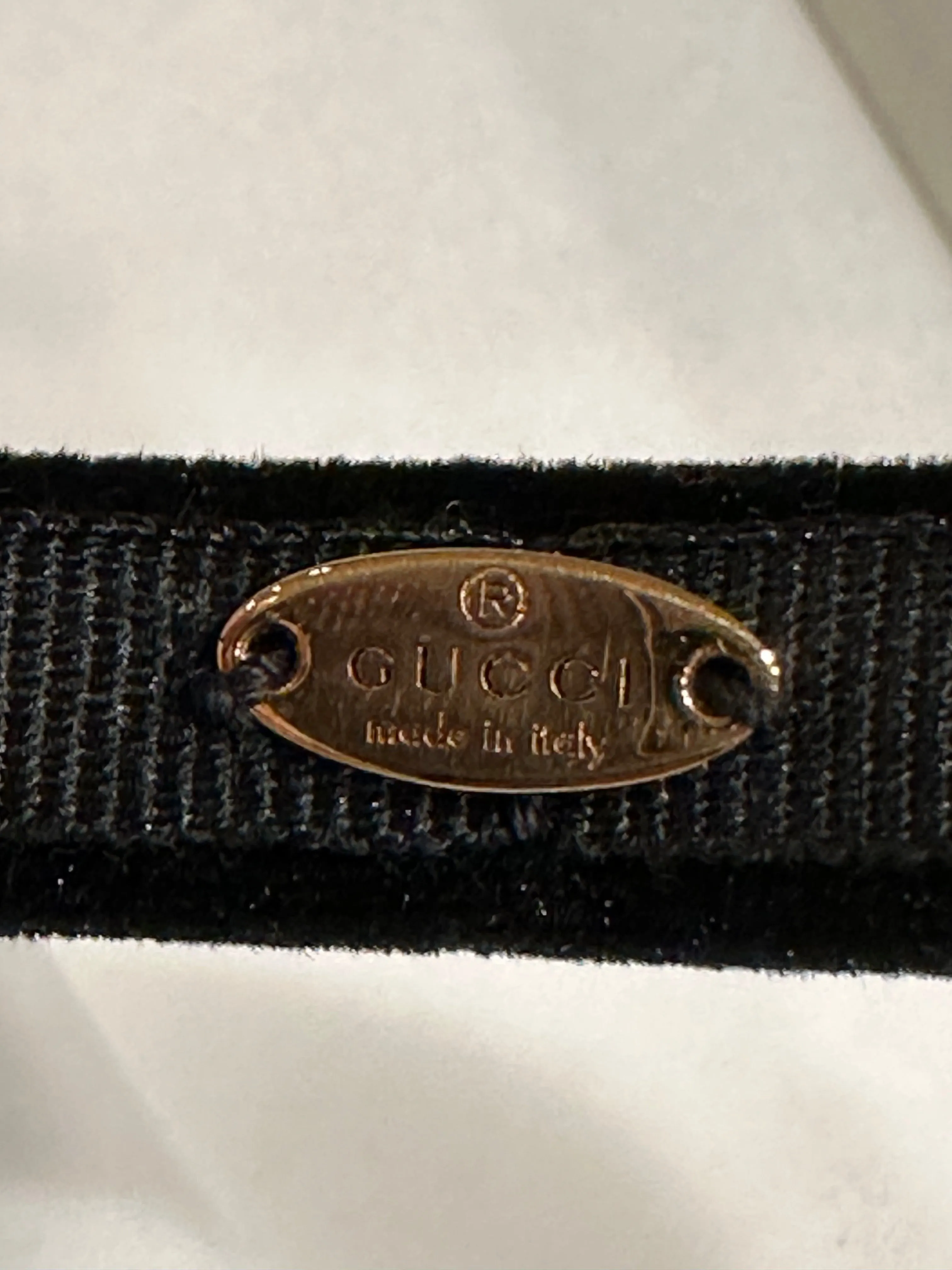 GUCCI Velvet Headband With Crystal Bow