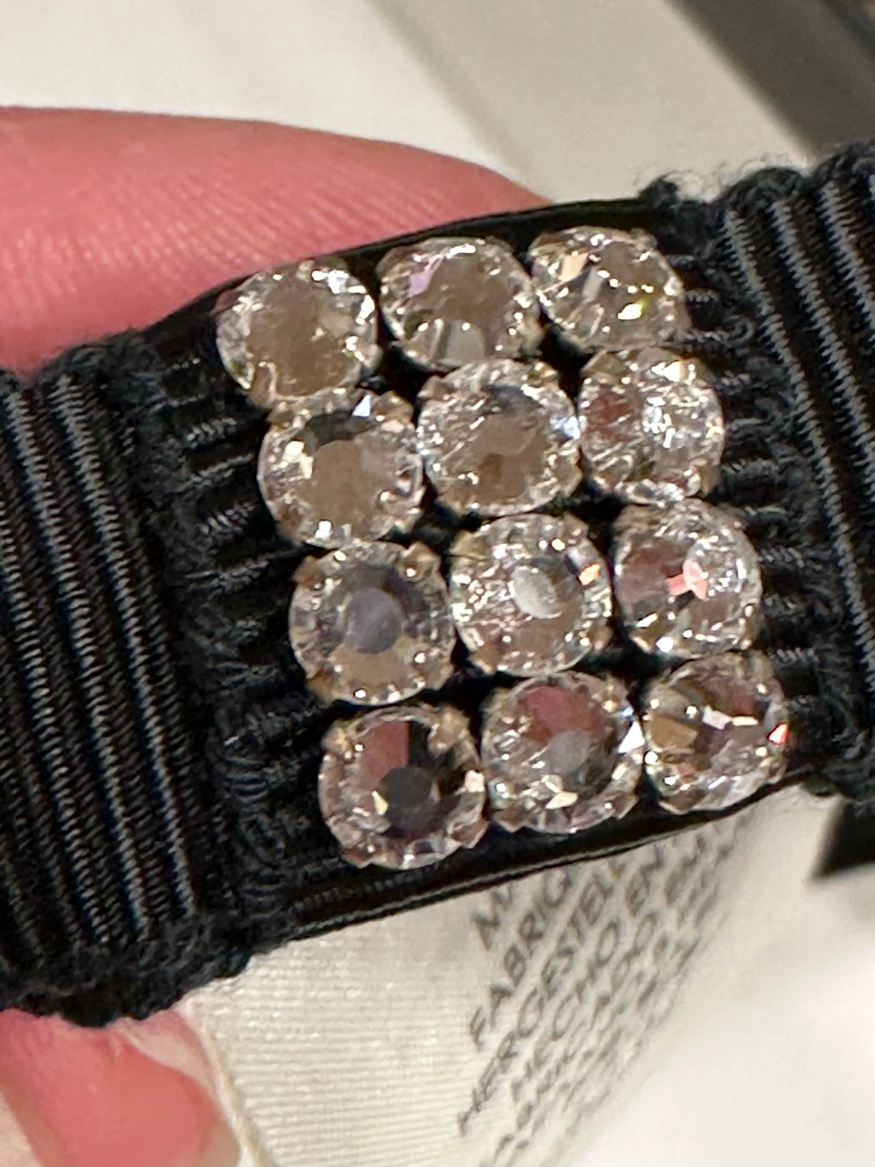 GUCCI Velvet Headband With Crystal Bow