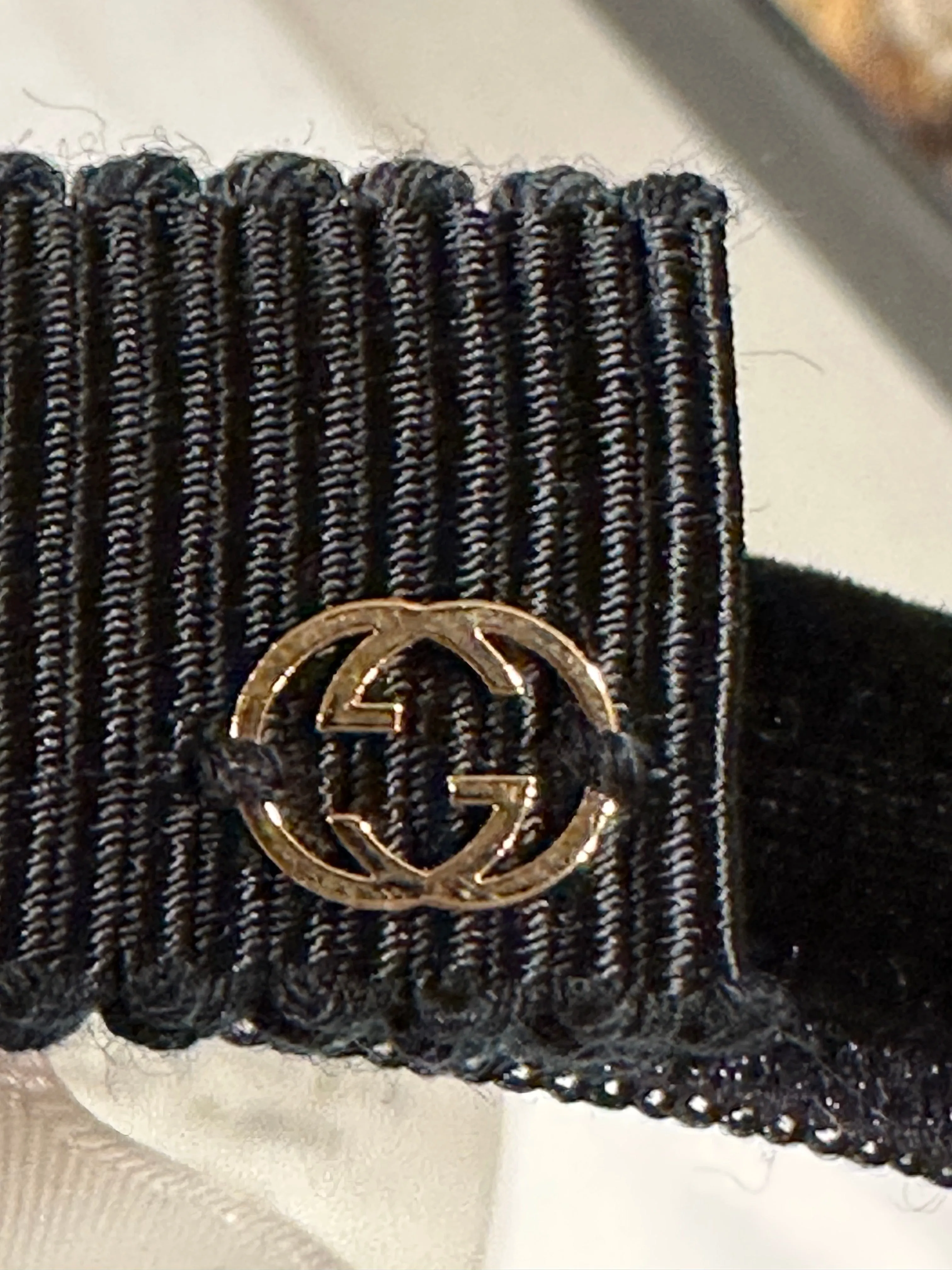 GUCCI Velvet Headband With Crystal Bow