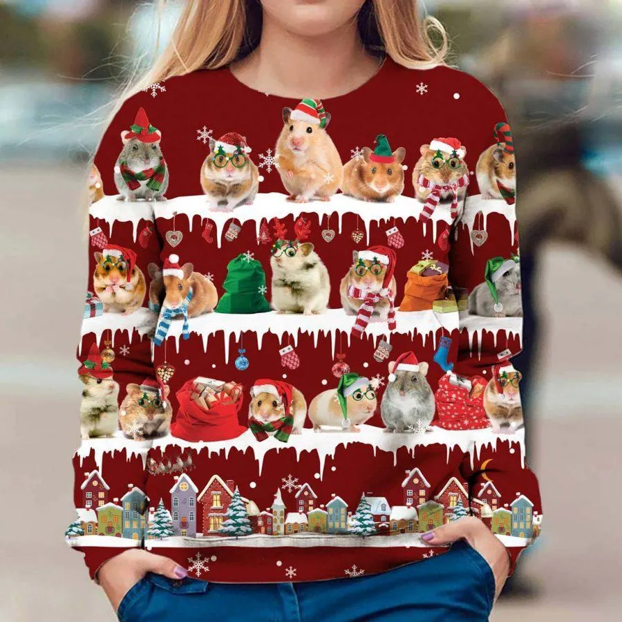 Hamster - Snow Christmas - Premium Sweatshirt
