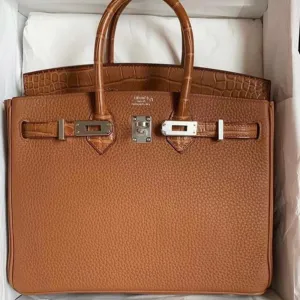 Hermès Birkin Limited Edition 30 Gold Touch Togo Alligator Mississippi Matte Palladium Hardware PHW