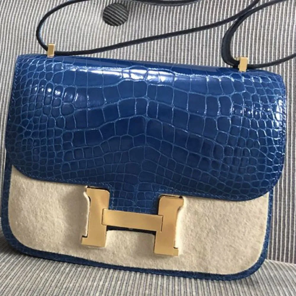 Hermès Constance 18 Mykonos Alligator Mississippi Lisse Gold Hardware GHW