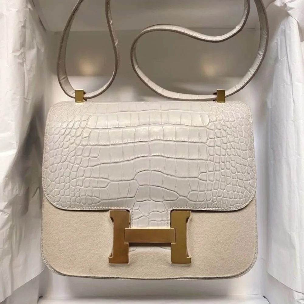 Hermès Constance 24 Beton Alligator Mississippi Matte Gold Hardware GHW