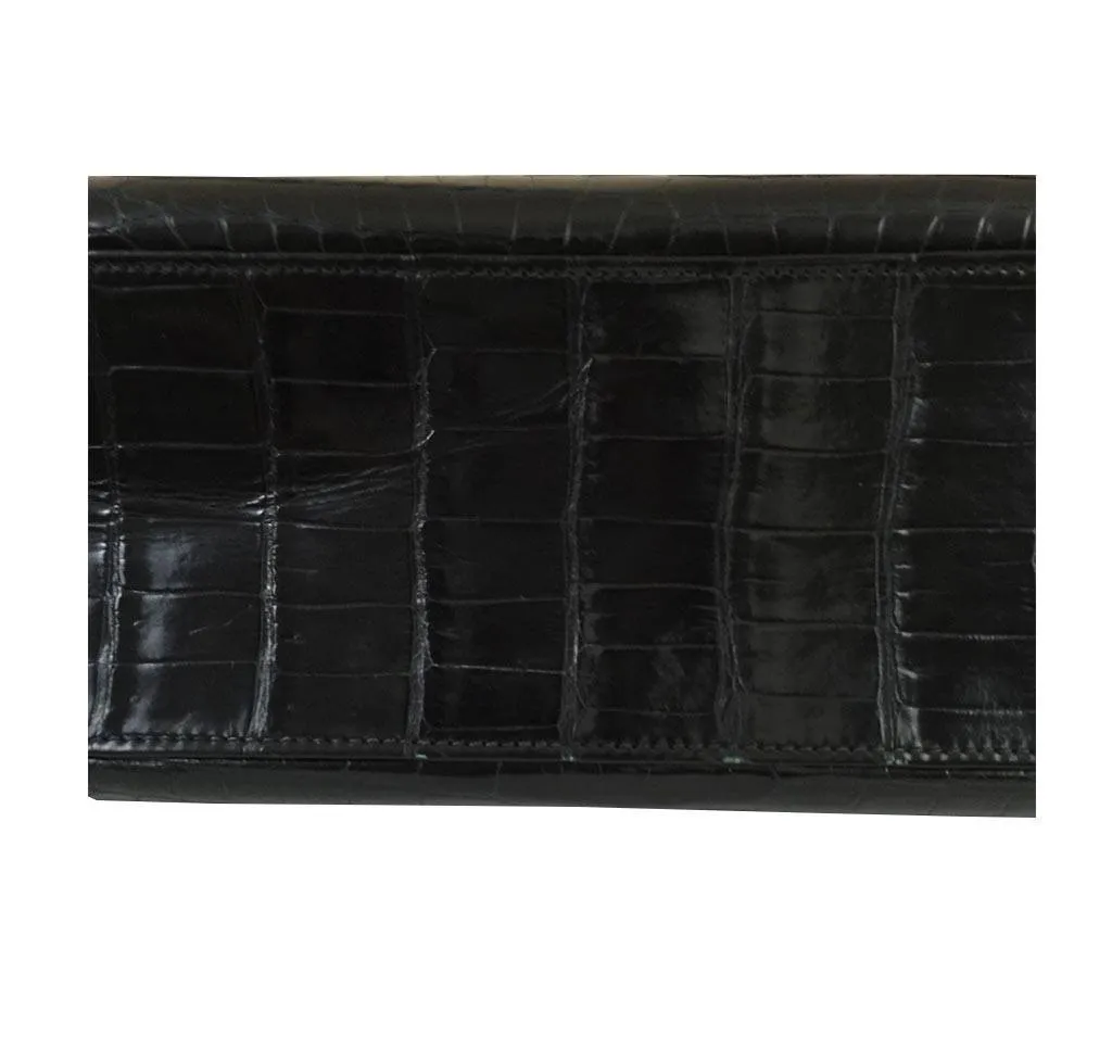 Hermès Porosus Crocodile Kelly 32 Black Bag
