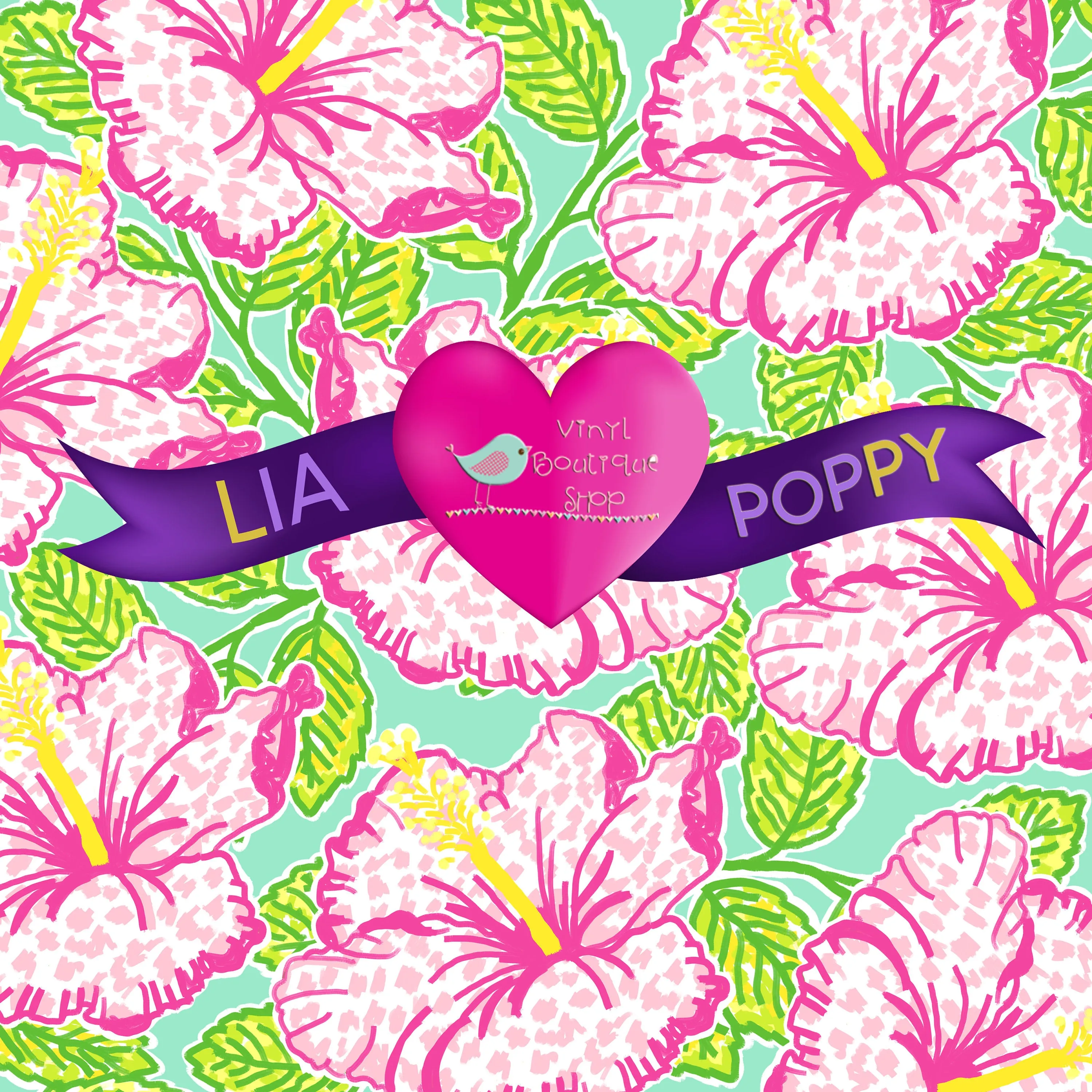 Hibiscus Lia Poppy Vinyl Sheet LPY-76