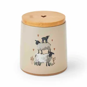 Highland Sheep Ceramic Canister - Beige