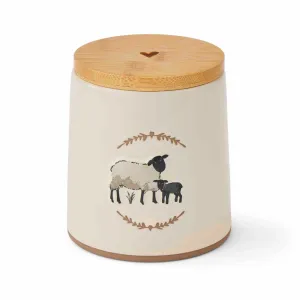 Highland Sheep Ceramic Canister - Cream