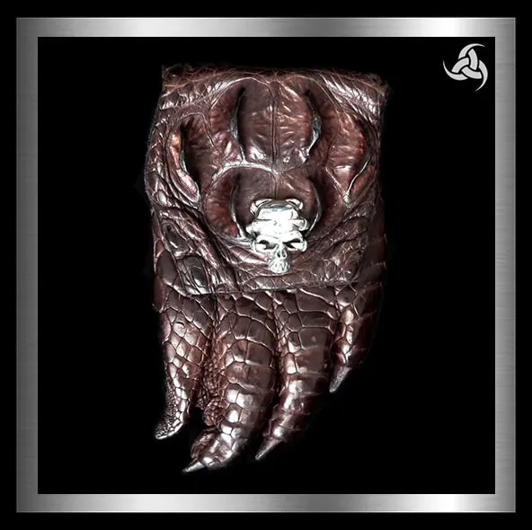 Horn Back Crocodile Paw Belt Pouch
