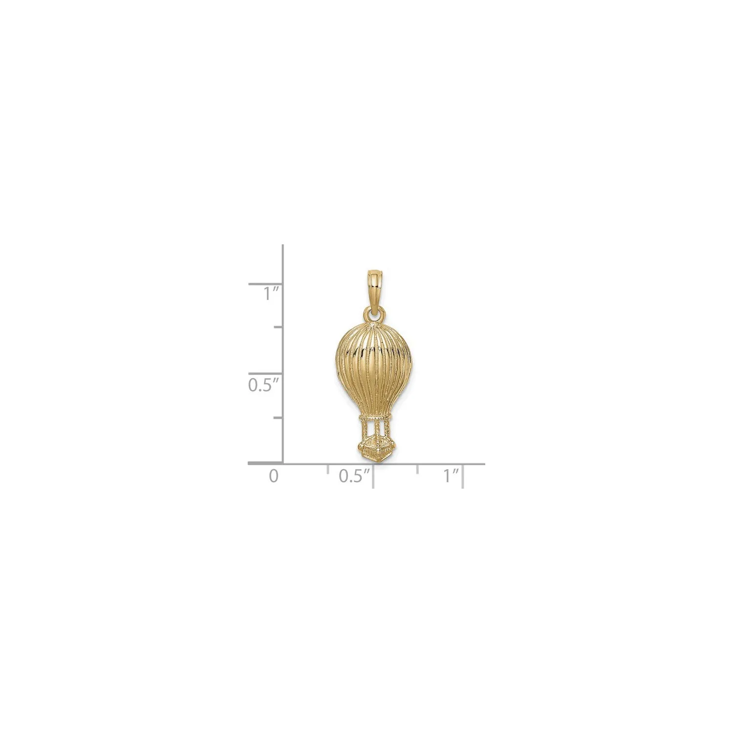 Hot Air Balloon Embossed Pendant (14K)