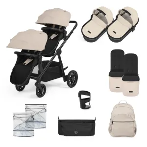 Ickle Bubba Virgo 2in1 Pushchair, Twin Package - Black / Stone / Black