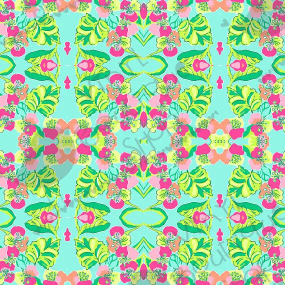 Island Cocktail Lilly Inspired Small Scale Vinyl Sheet