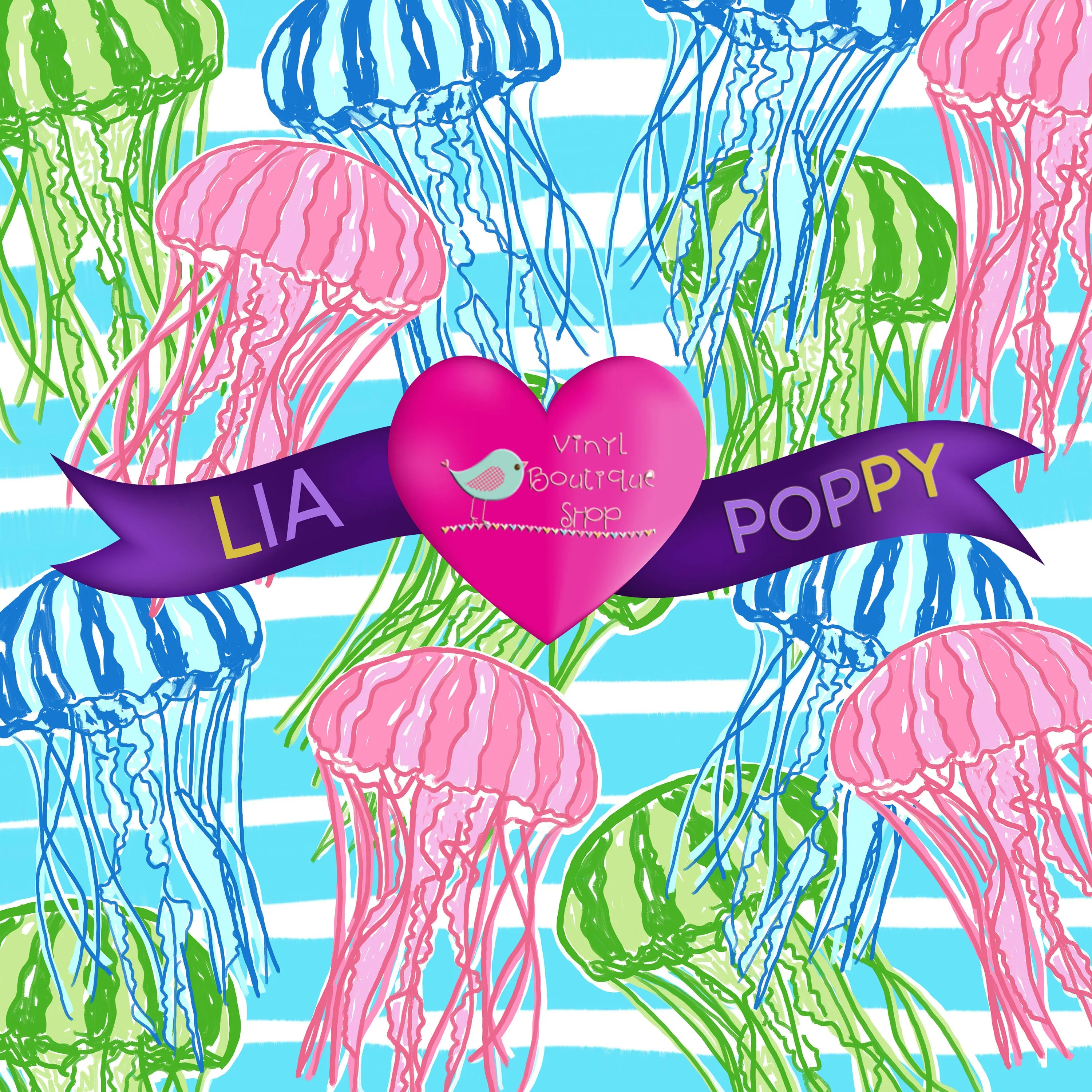 Jellyfish Lia Poppy Vinyl Sheet LPY-146
