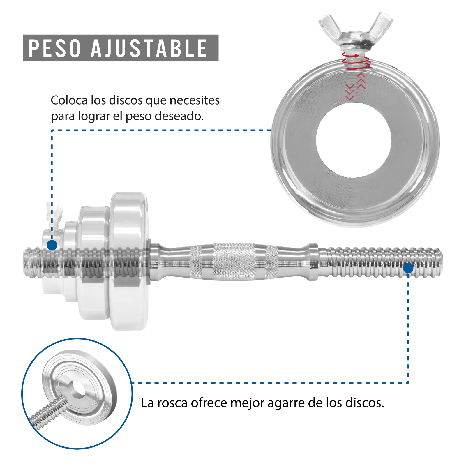 Kit De Mancuernas Ajustables Altera Con Maletin 30 Kgs