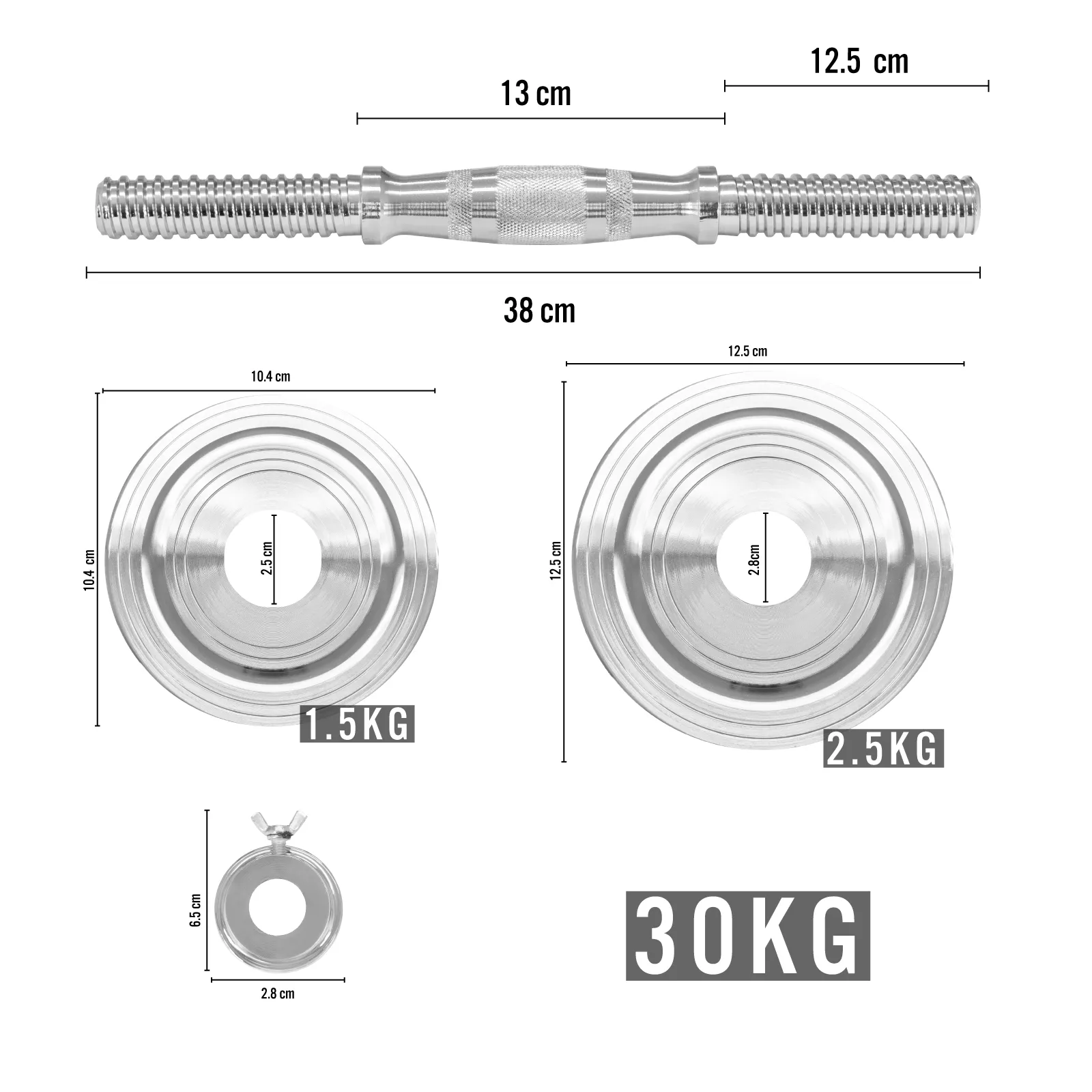 Kit De Mancuernas Ajustables Altera Con Maletin 30 Kgs