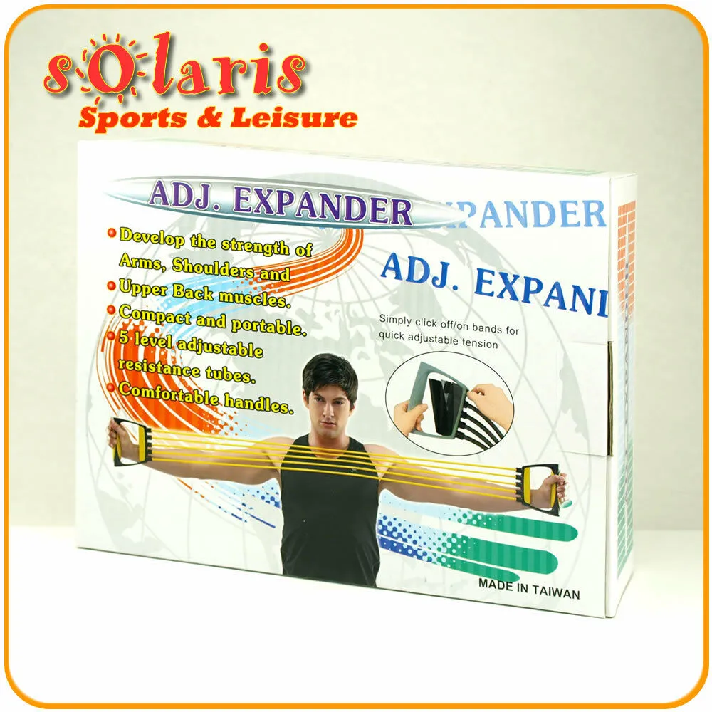 Large Resistance Tube Chest Expander 5 Removable Tubes for Fitness Home Exercise