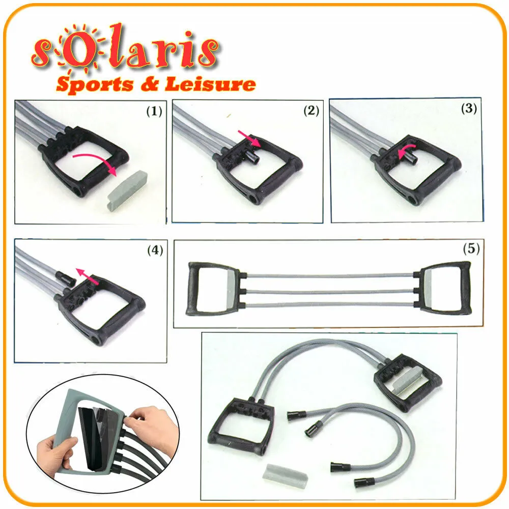 Large Resistance Tube Chest Expander 5 Removable Tubes for Fitness Home Exercise