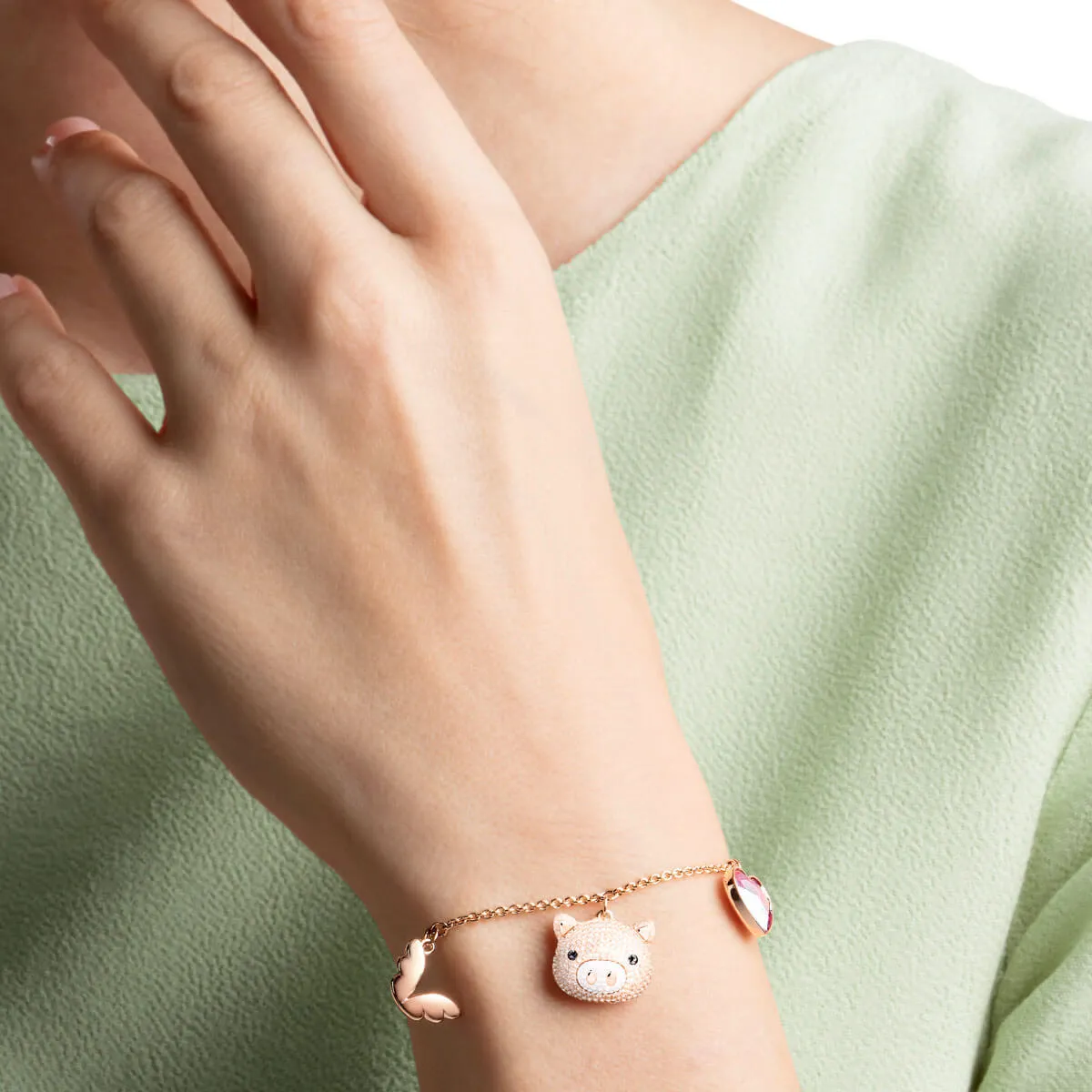 Little Pig Multi-Colored Rose Gold Plating Bracelet