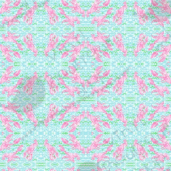 Lobstah Roll Lobster Crab Lilly Inspired Printed Patterned Craft Vinyl