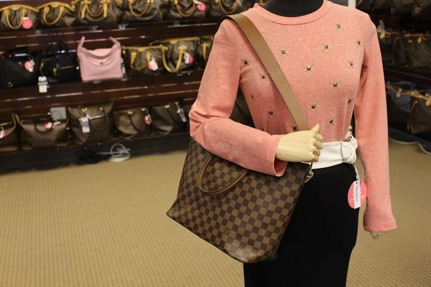LOUIS VUITTON Belmont Damier Ebene Shoulder Handbag