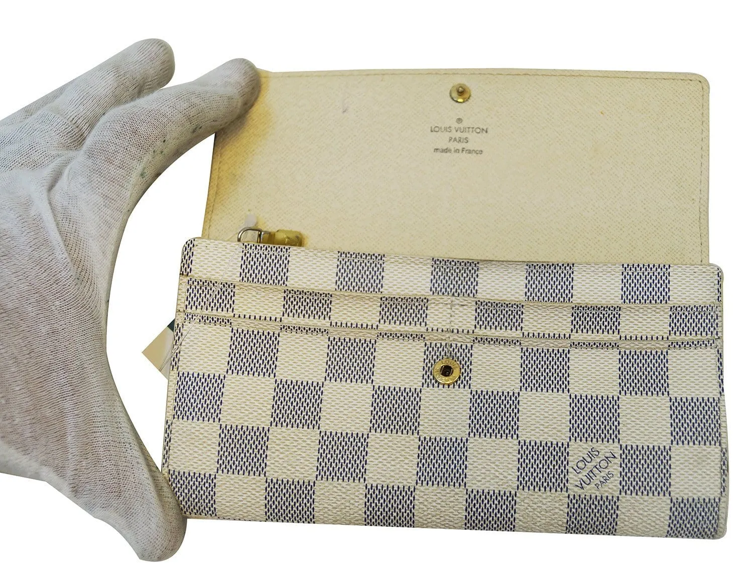LOUIS VUITTON Damier Azur Portefeiulle Sarah Long Bifold Wallet