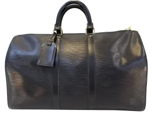 LOUIS VUITTON Epi Leather Black Keepall 45 Boston Bag