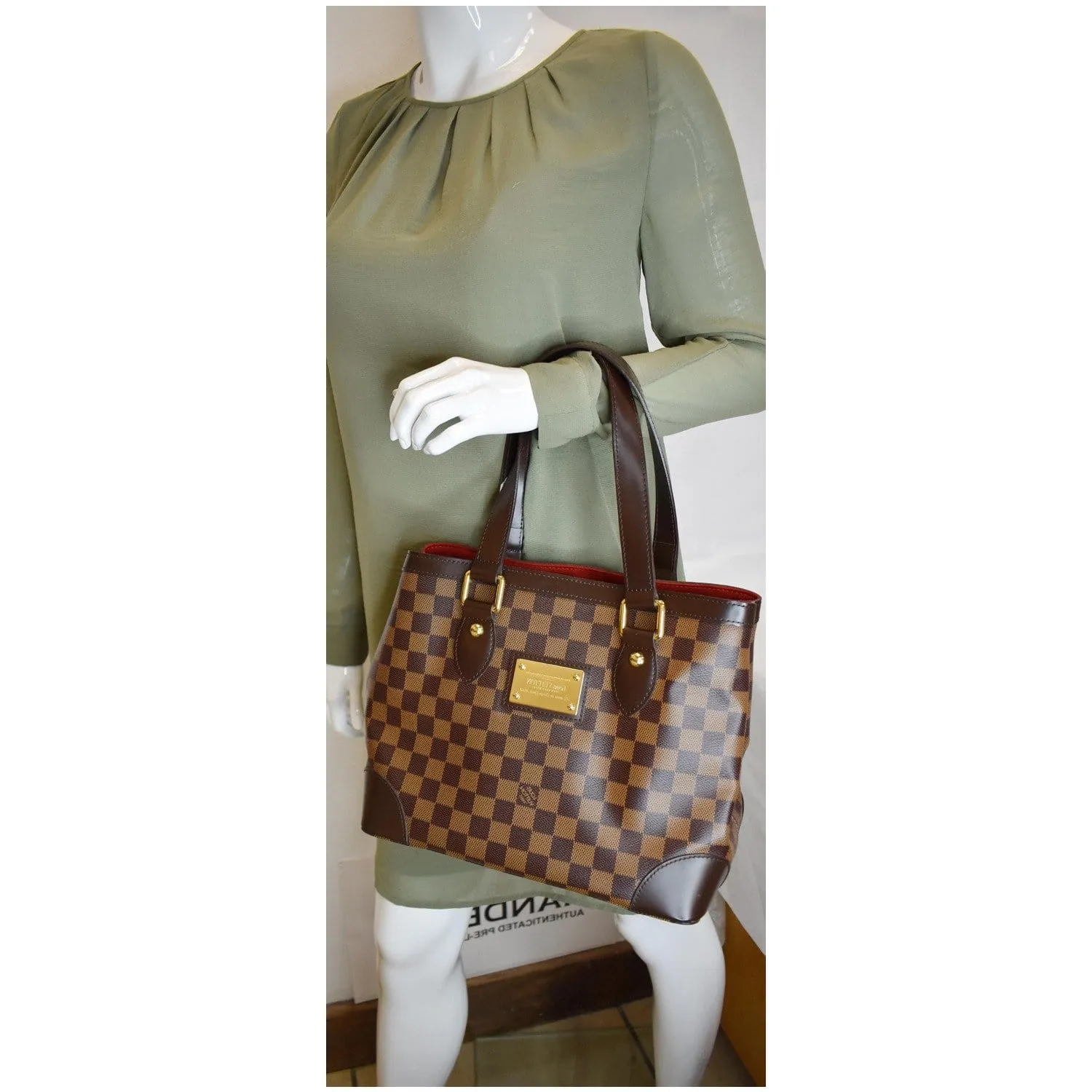 LOUIS VUITTON Hampstead PM Damier Ebene Shoulder Bag Brown