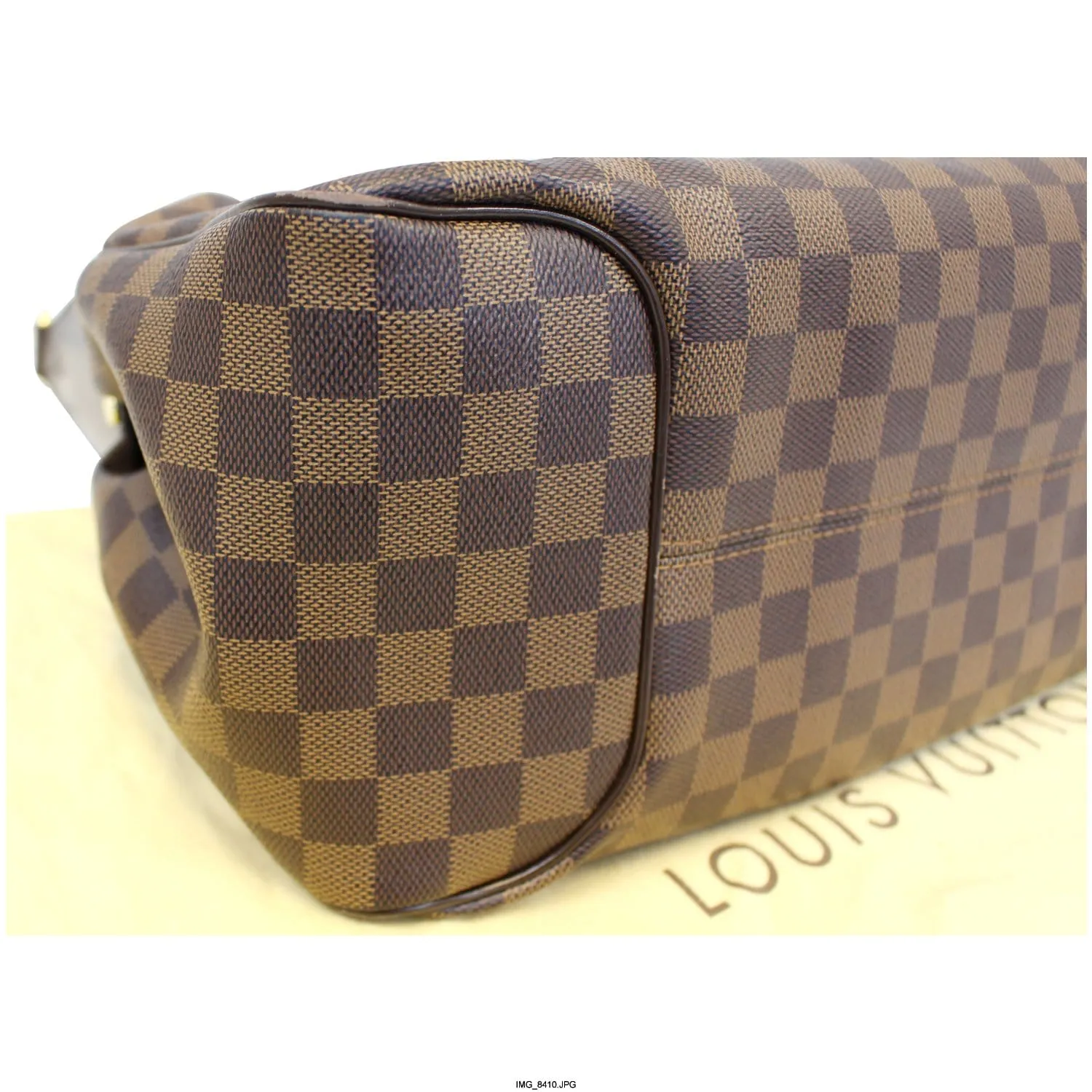 LOUIS VUITTON Reggia Damier Ebene Shoulder Bag Brown