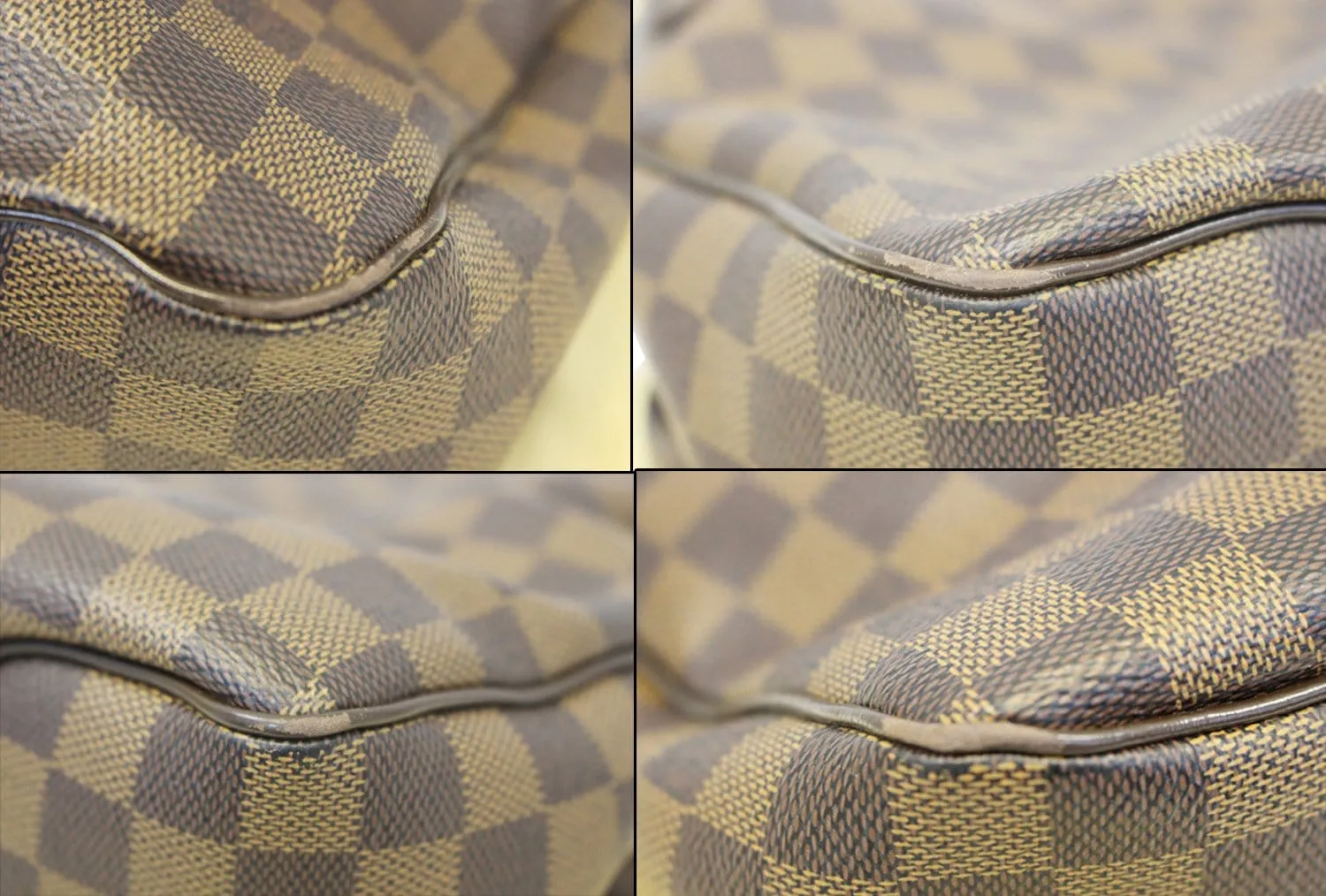 LOUIS VUITTON Reggia Damier Ebene Shoulder Bag Brown