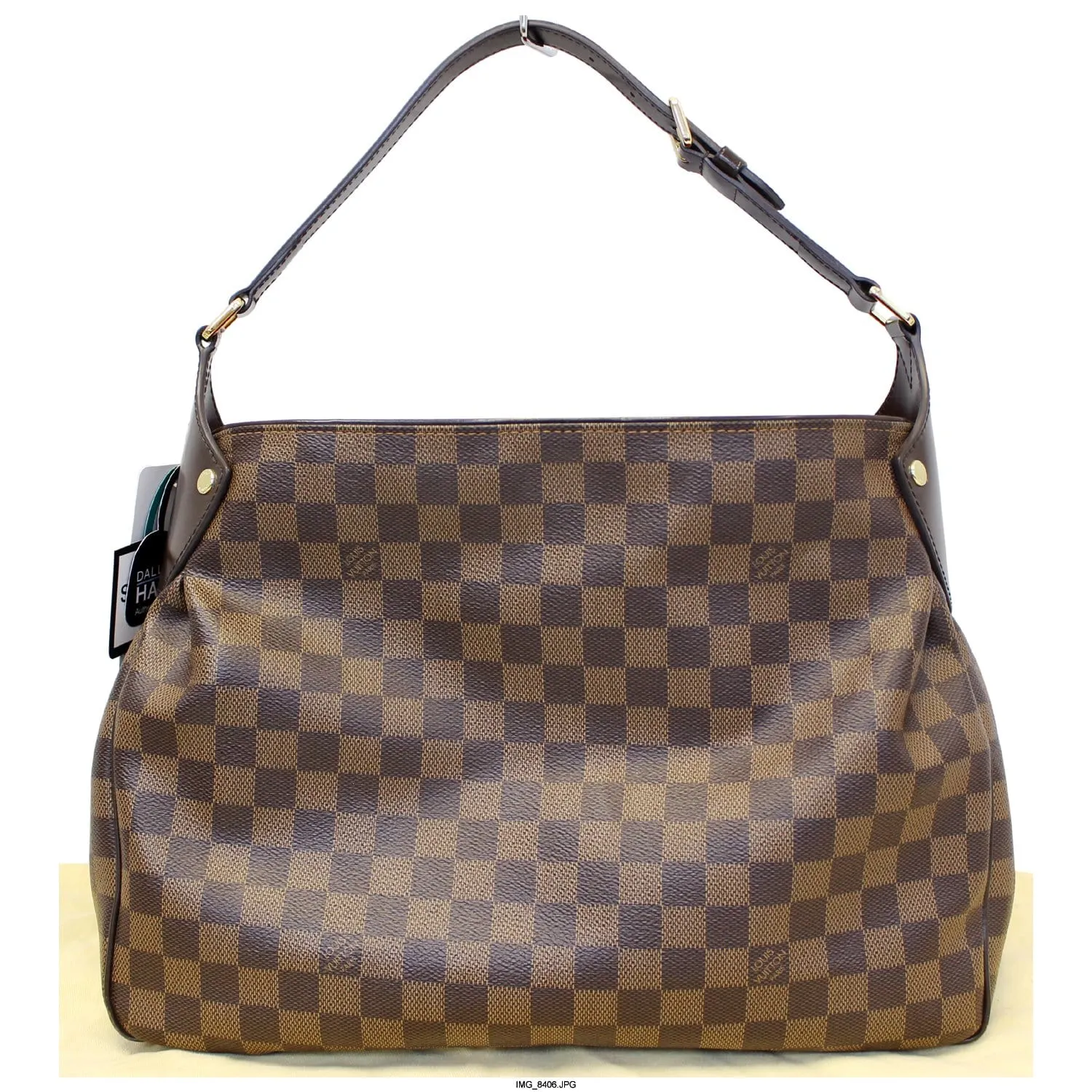 LOUIS VUITTON Reggia Damier Ebene Shoulder Bag Brown