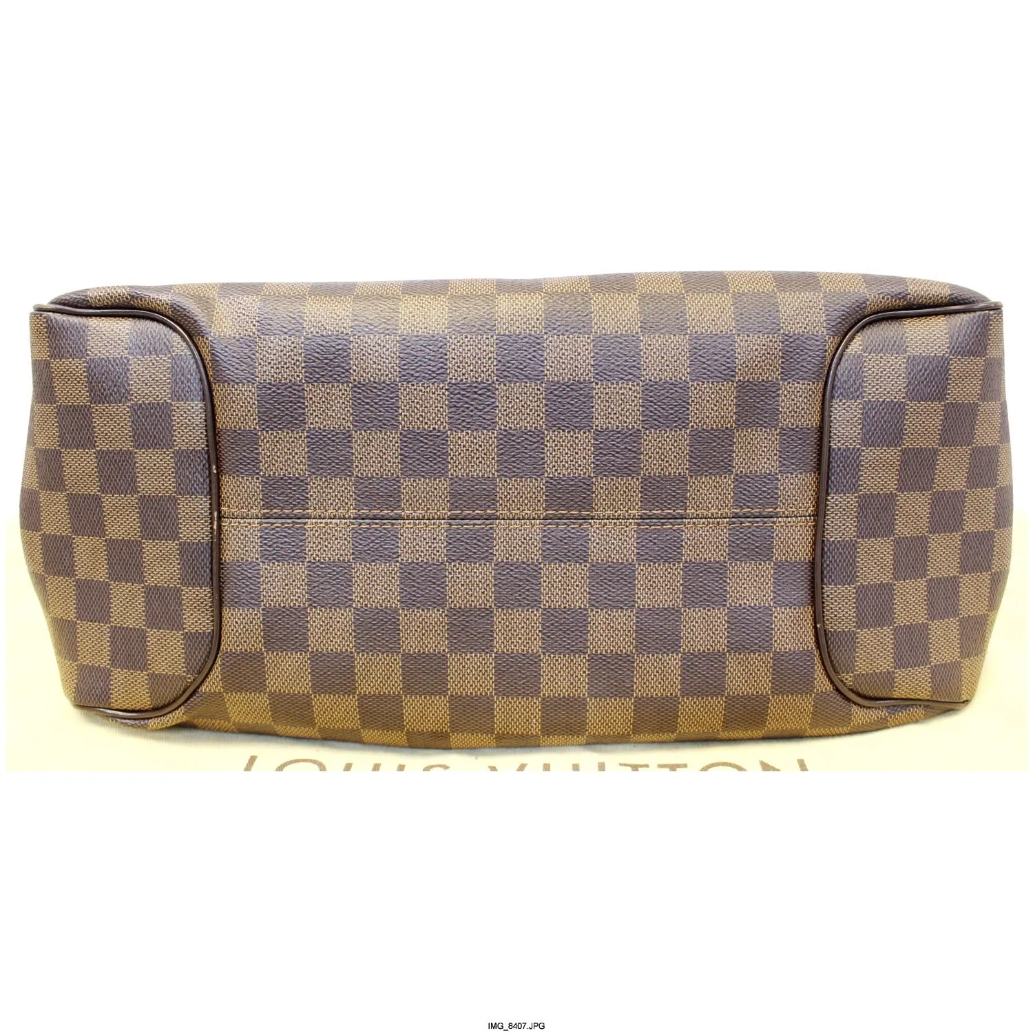 LOUIS VUITTON Reggia Damier Ebene Shoulder Bag Brown