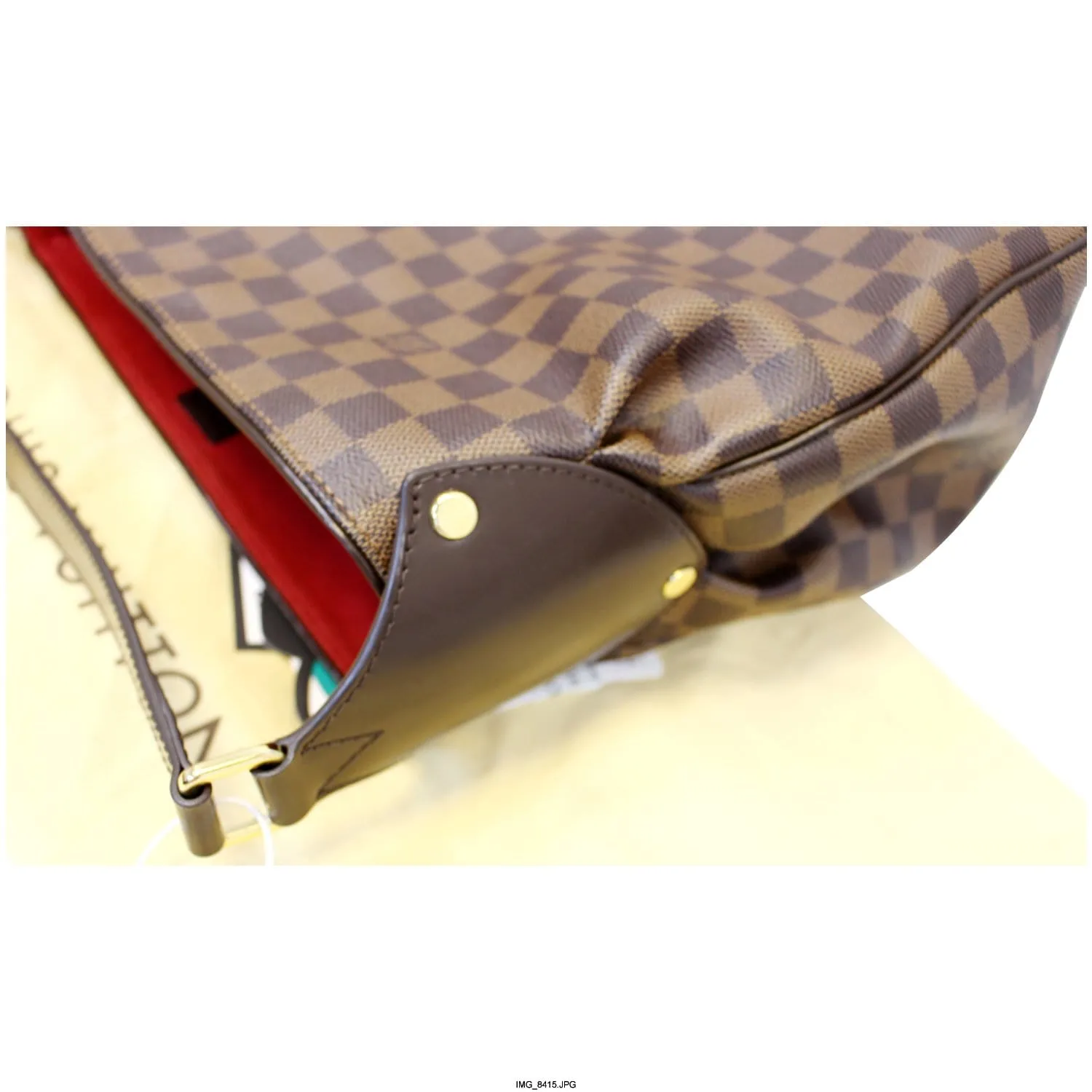 LOUIS VUITTON Reggia Damier Ebene Shoulder Bag Brown