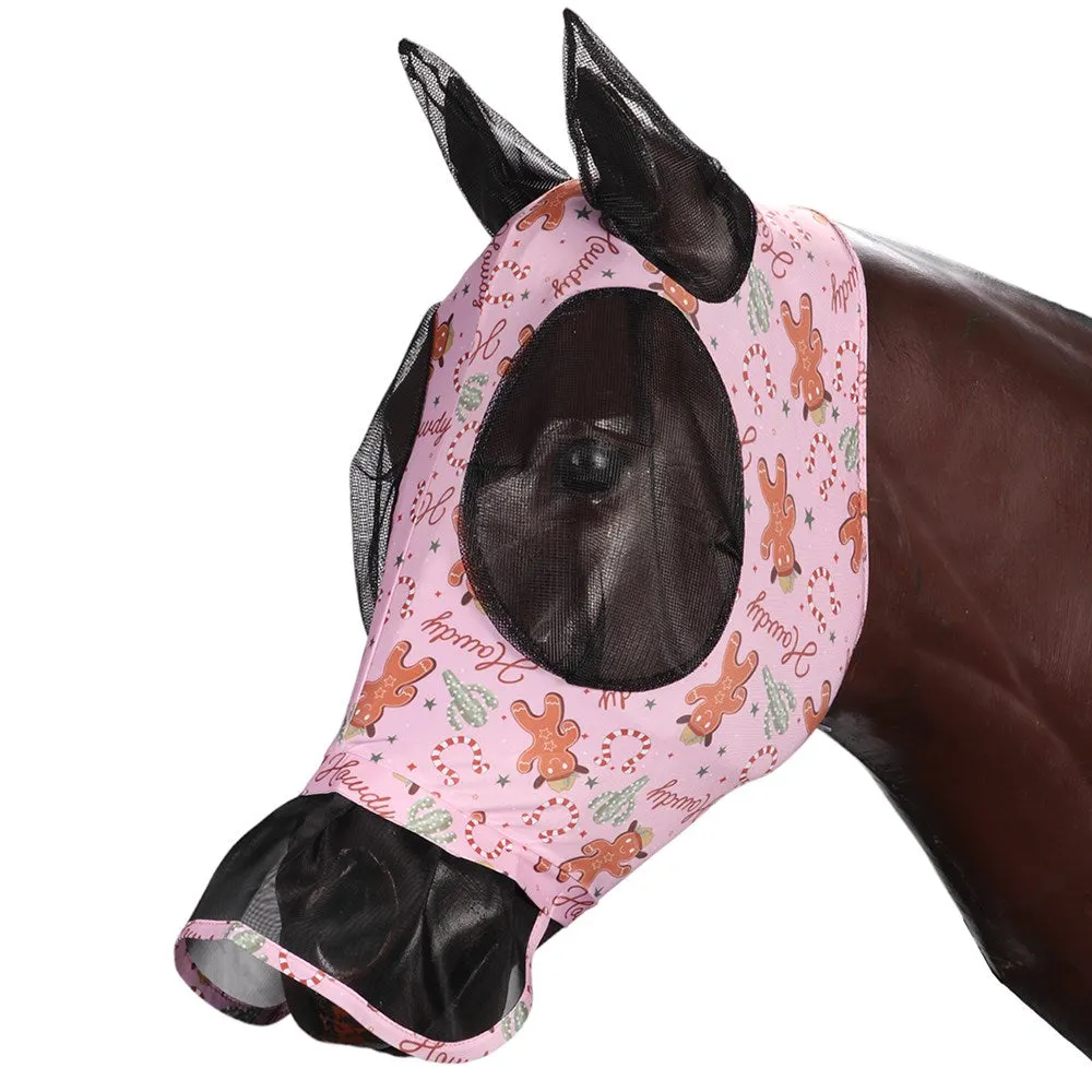 Lycra Pull On Fly Mask with Skirt Gingerbread Cowboy
