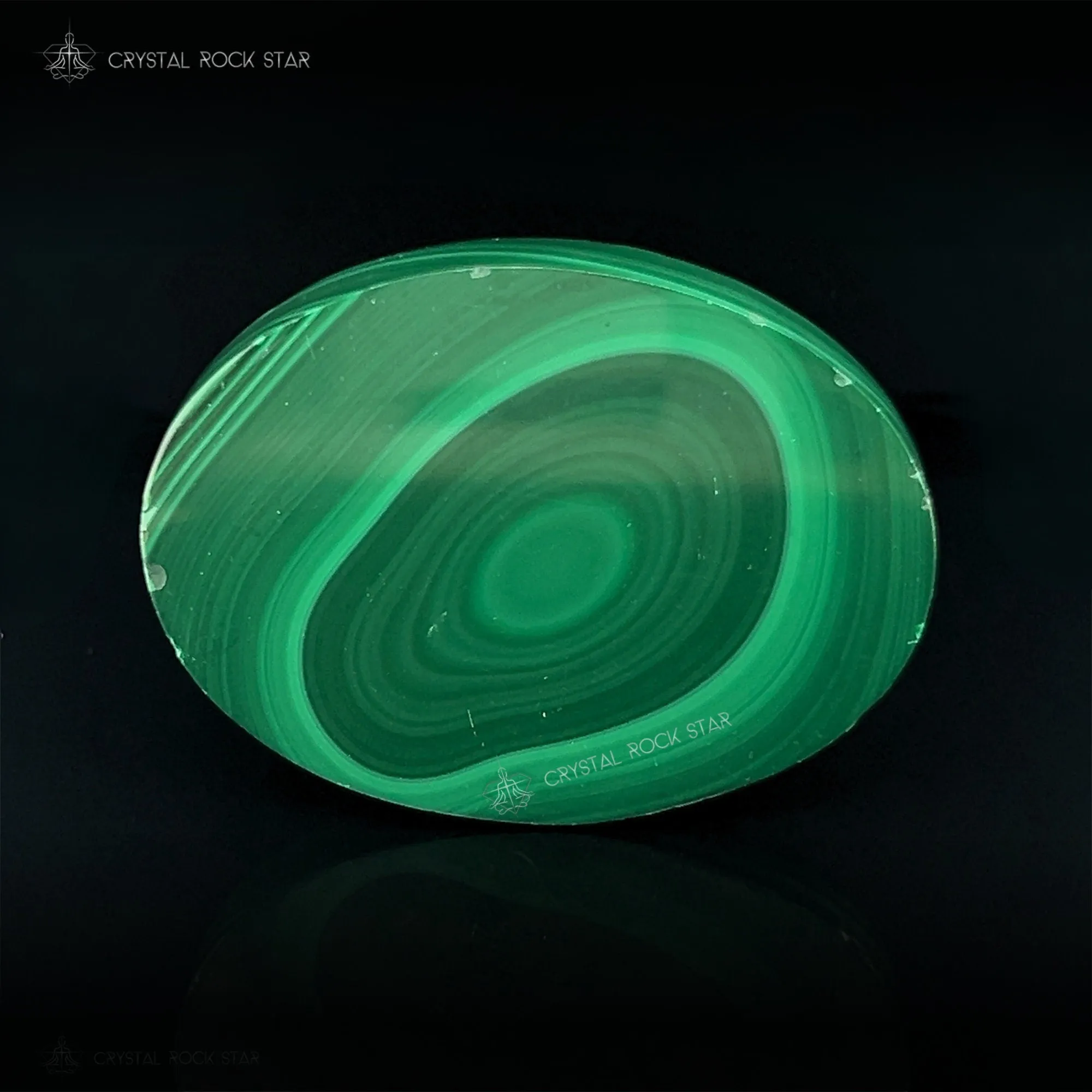 Malachite Flat Palm Stone 1.9" Slice