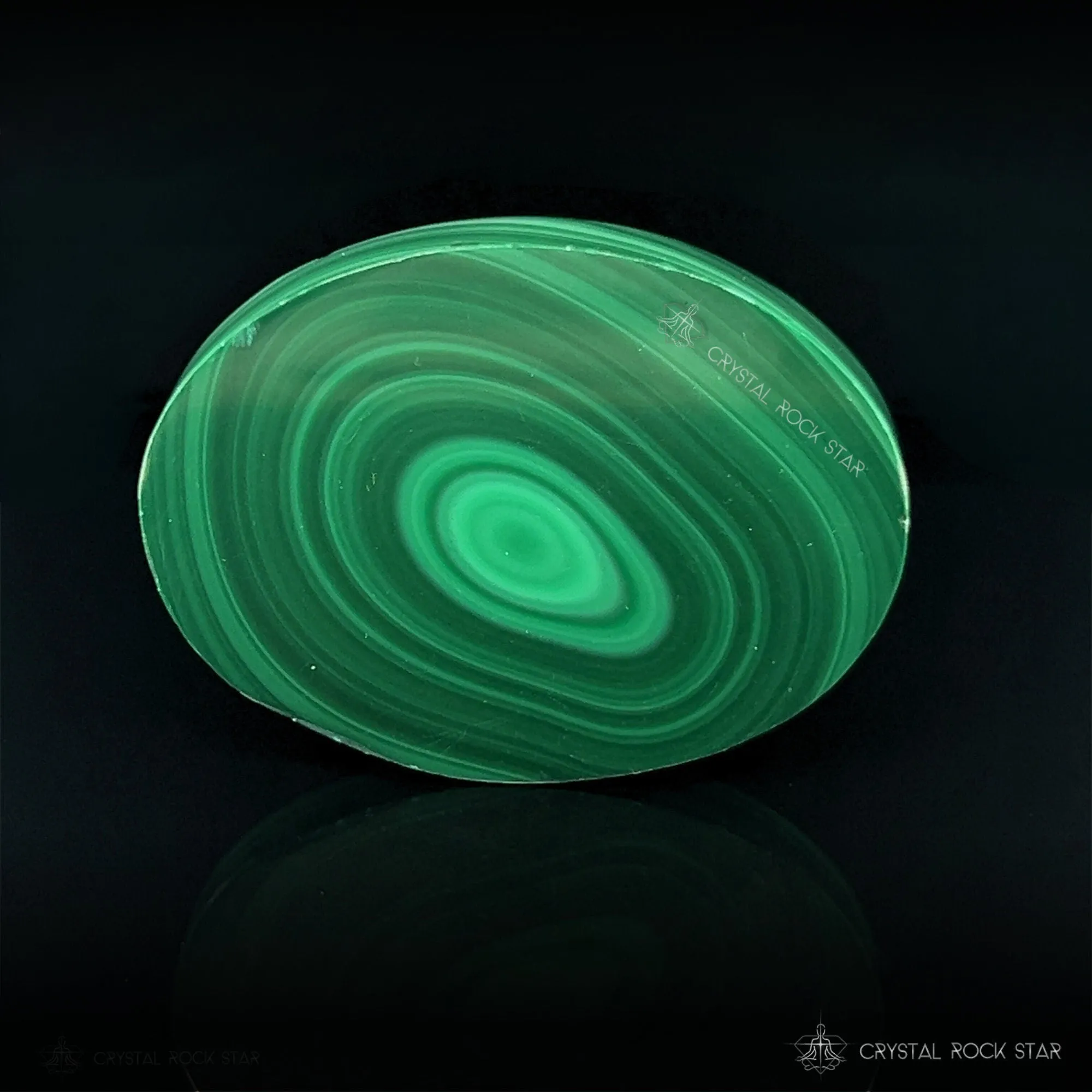 Malachite Flat Palm Stone 1.9" Slice