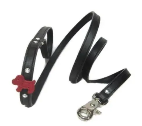 Malka Leather Crystal Dog Leash
