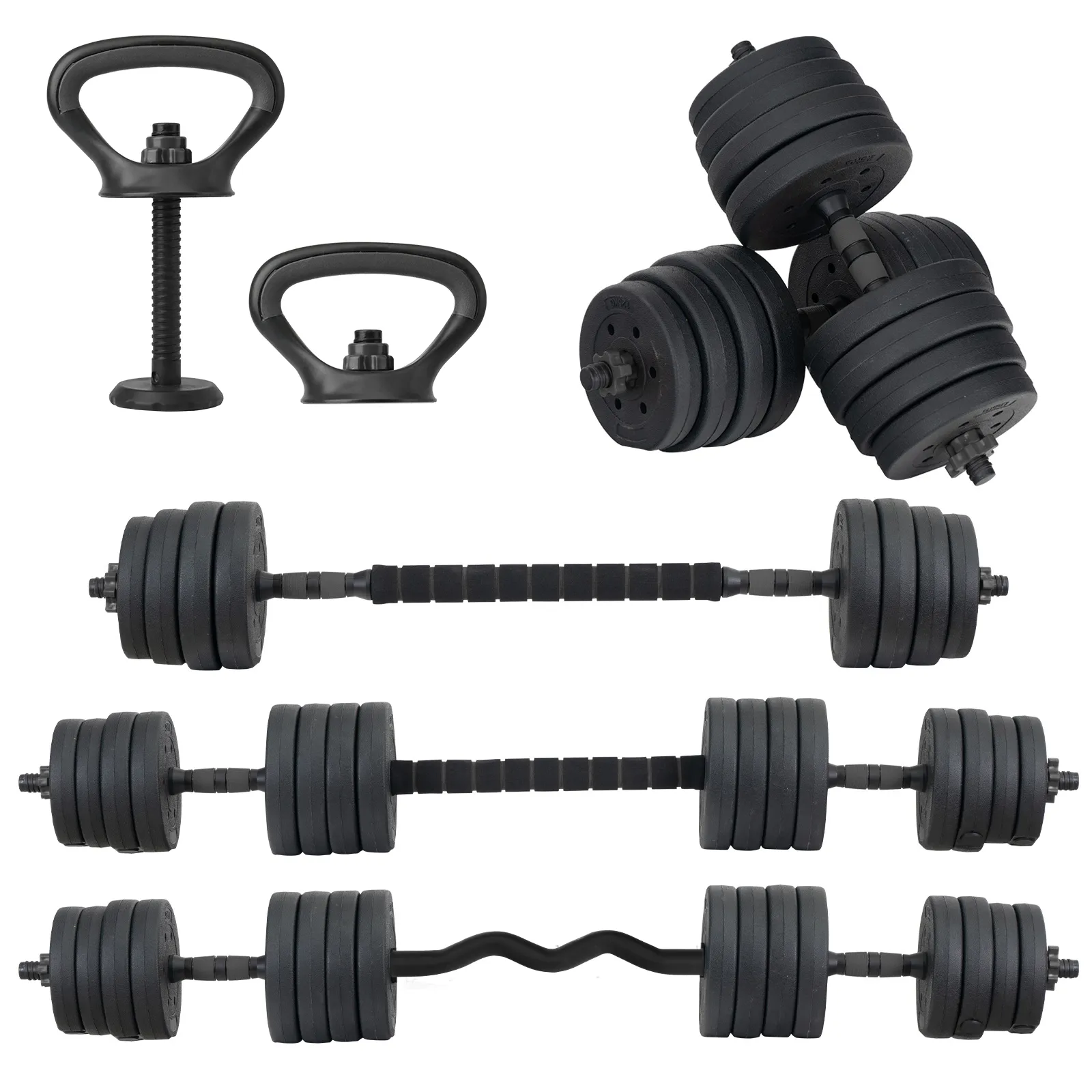 Mancuernas Ajustables 30kg Altera Set Discos Barra Pesa Rusa