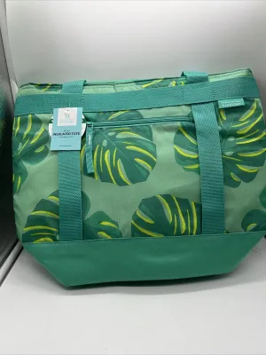Martha Stewart Insulated Tote Cooler 2-Way Handle Travel Ice 30 Can Bag Leaves