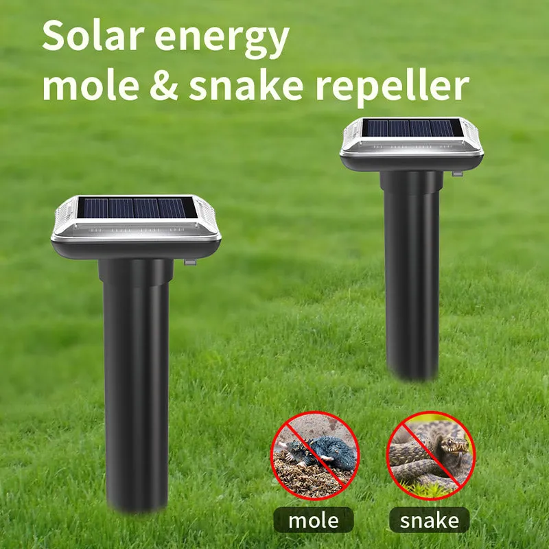 Mole Repellent Solar Powered Gopher Repellent Ultrasonic Solar Powered Sonic Mole Deterrent Stakes, Snake Groundhog Repellent for Yard, Garden, Lawn