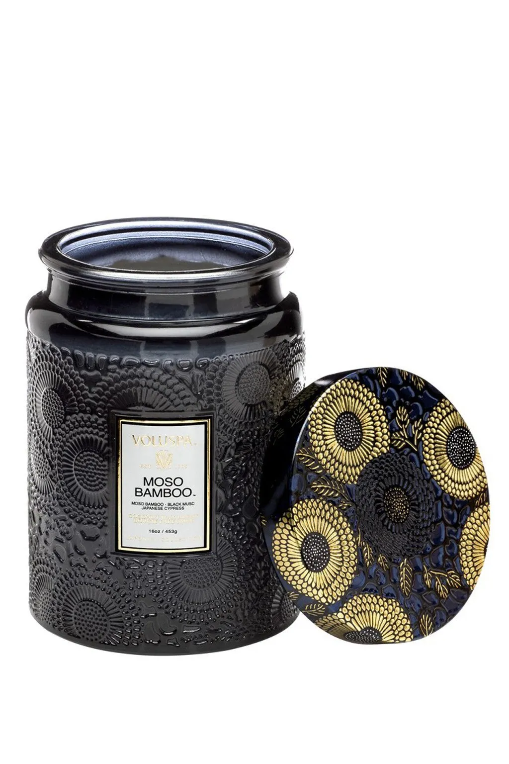 Moso Bamboo Large Embossed Jar Candle