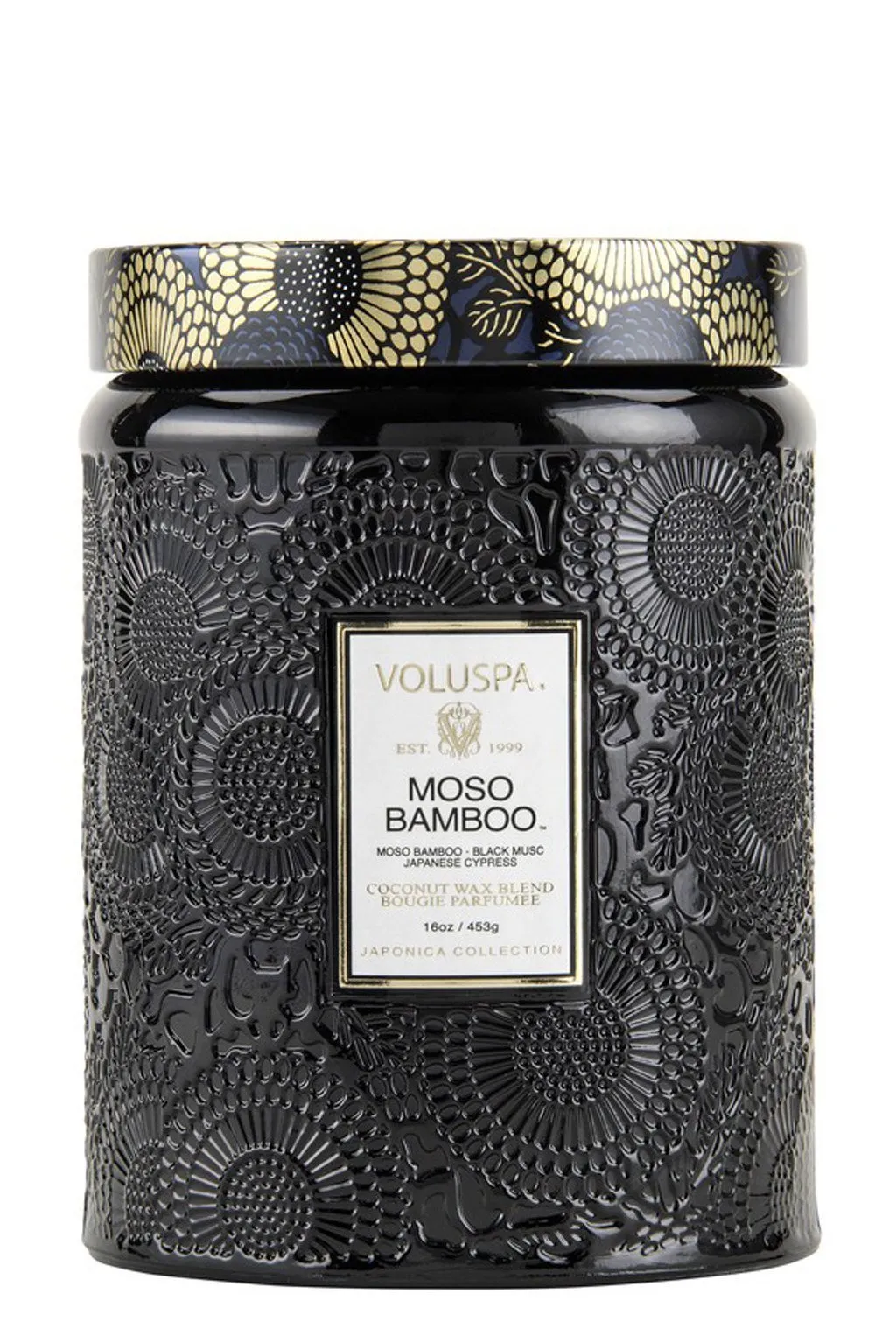 Moso Bamboo Large Embossed Jar Candle
