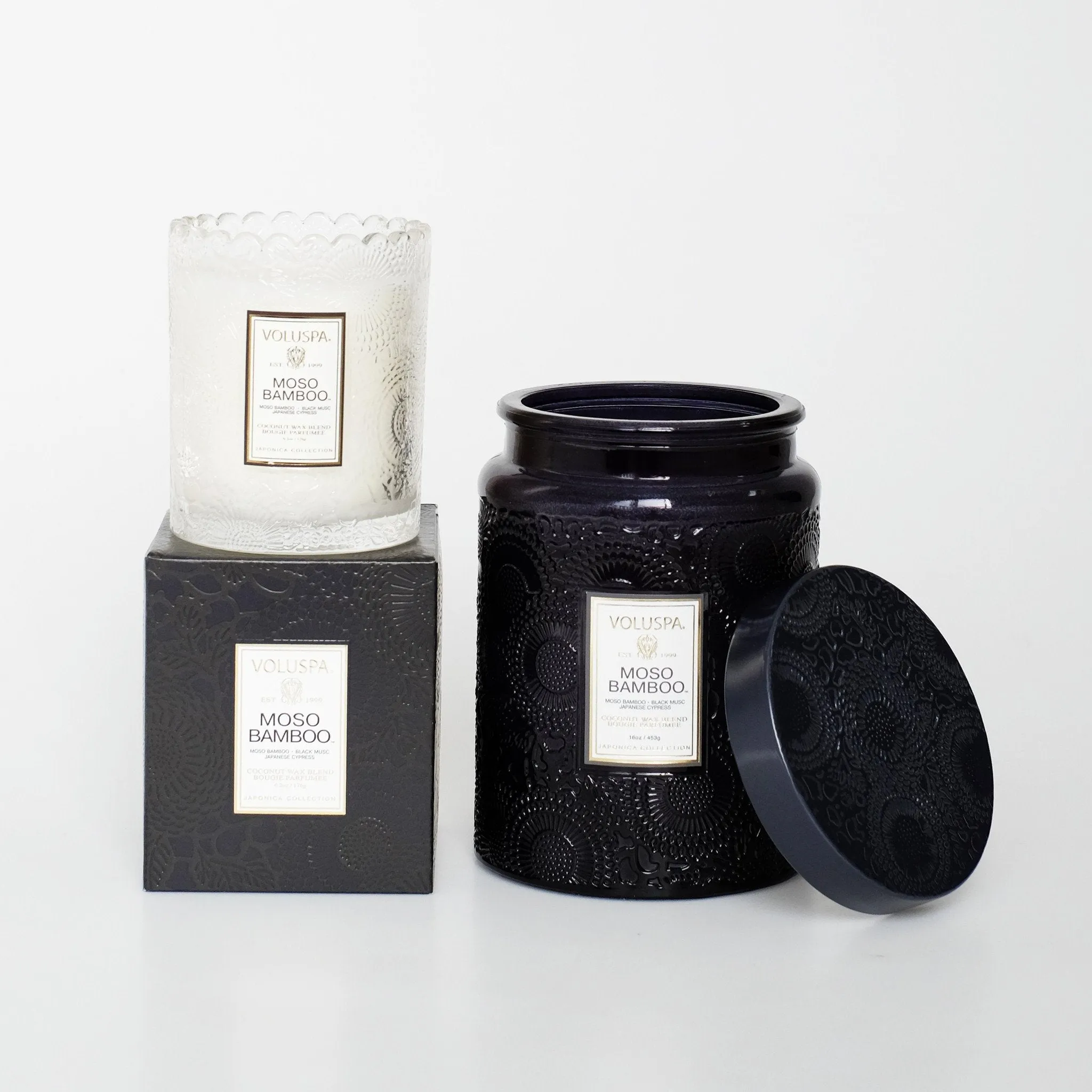 Moso Bamboo Large Embossed Jar Candle